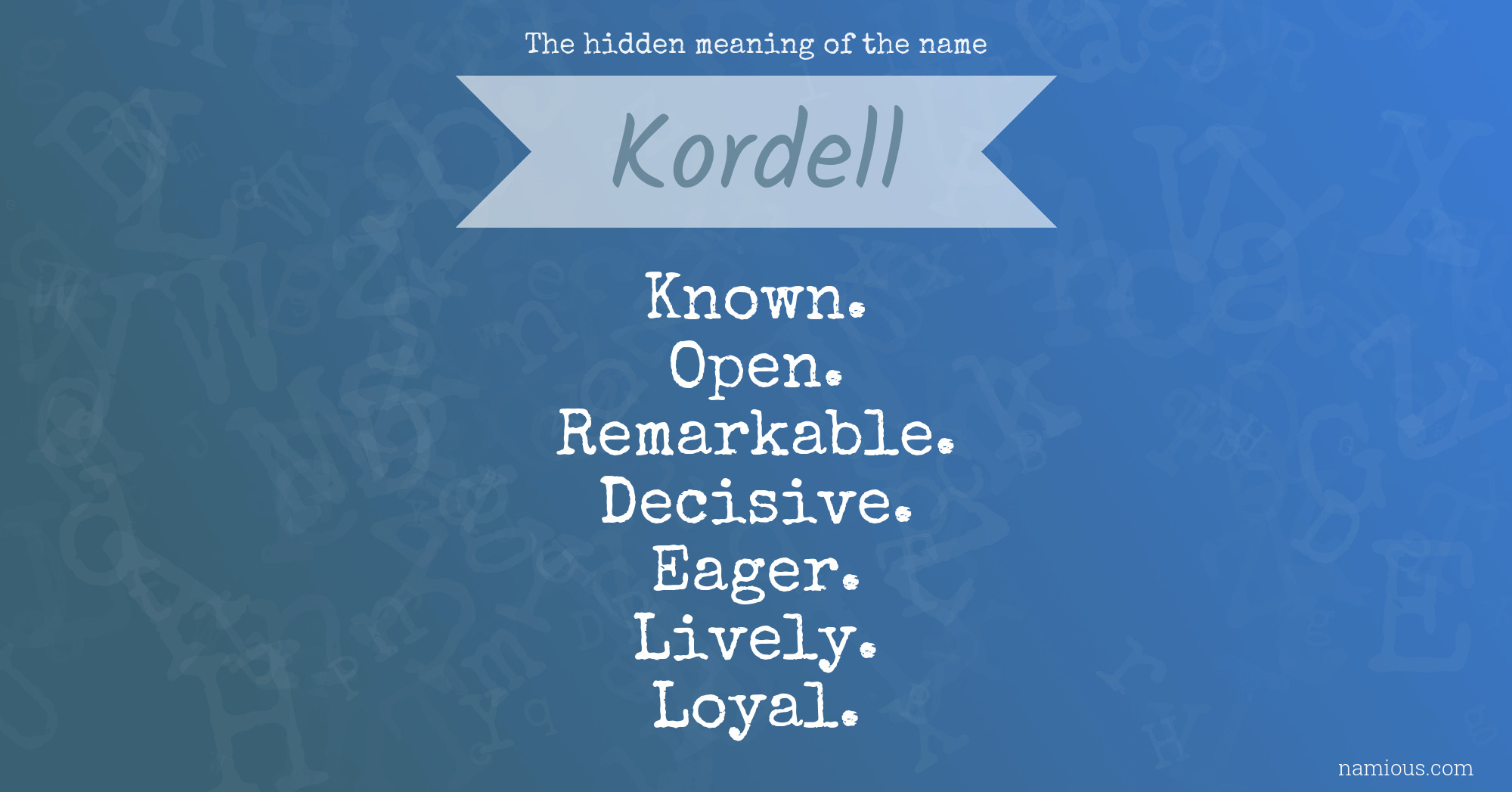 The hidden meaning of the name Kordell