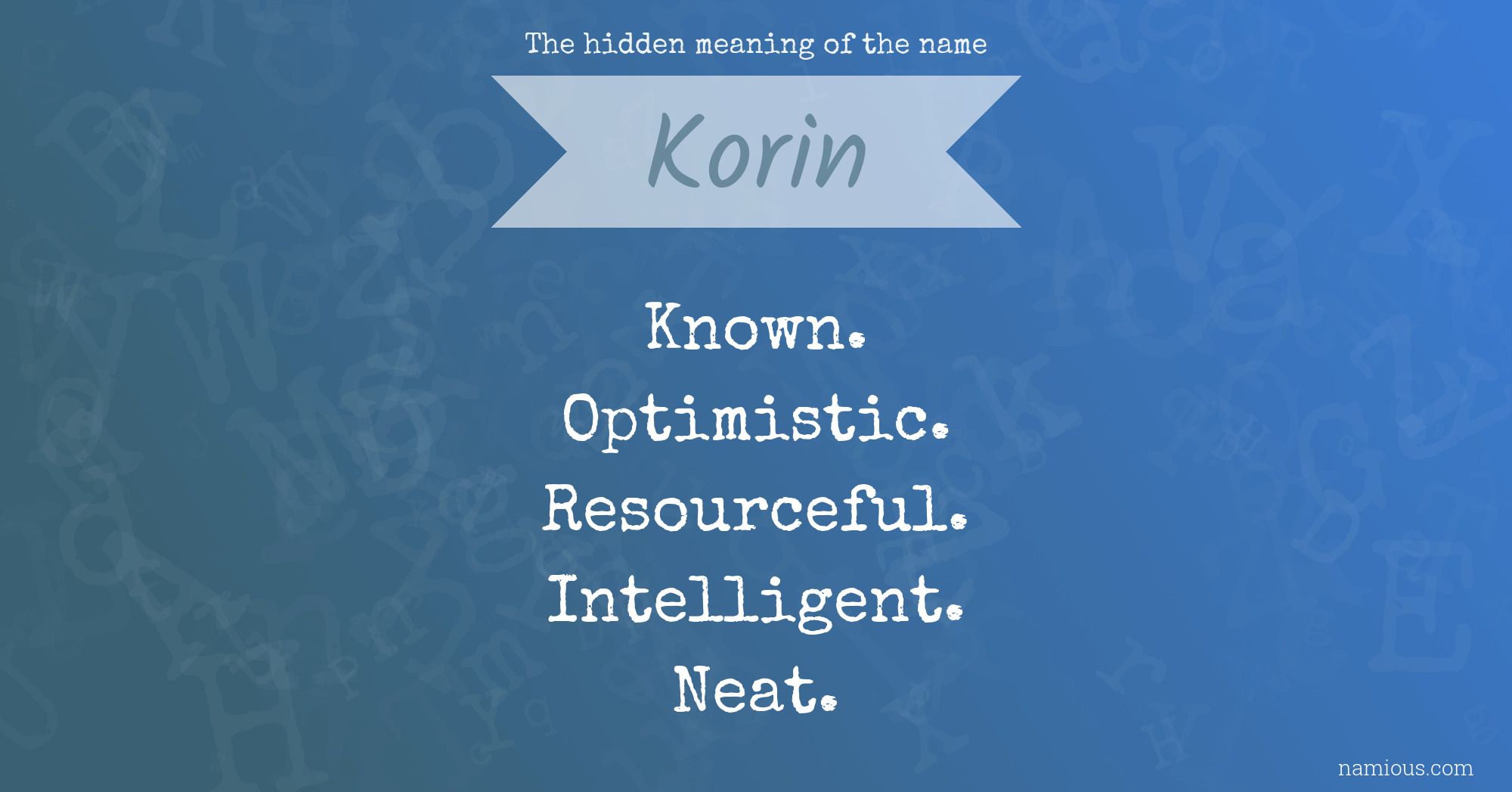 The hidden meaning of the name Korin