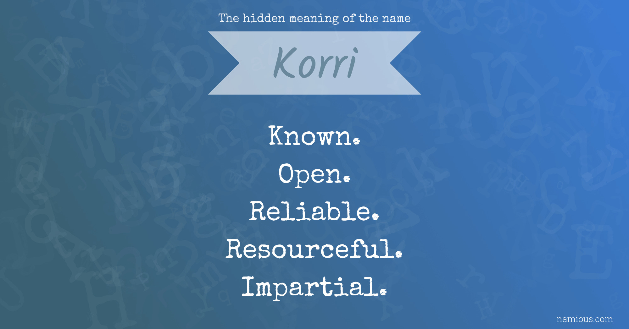 The hidden meaning of the name Korri