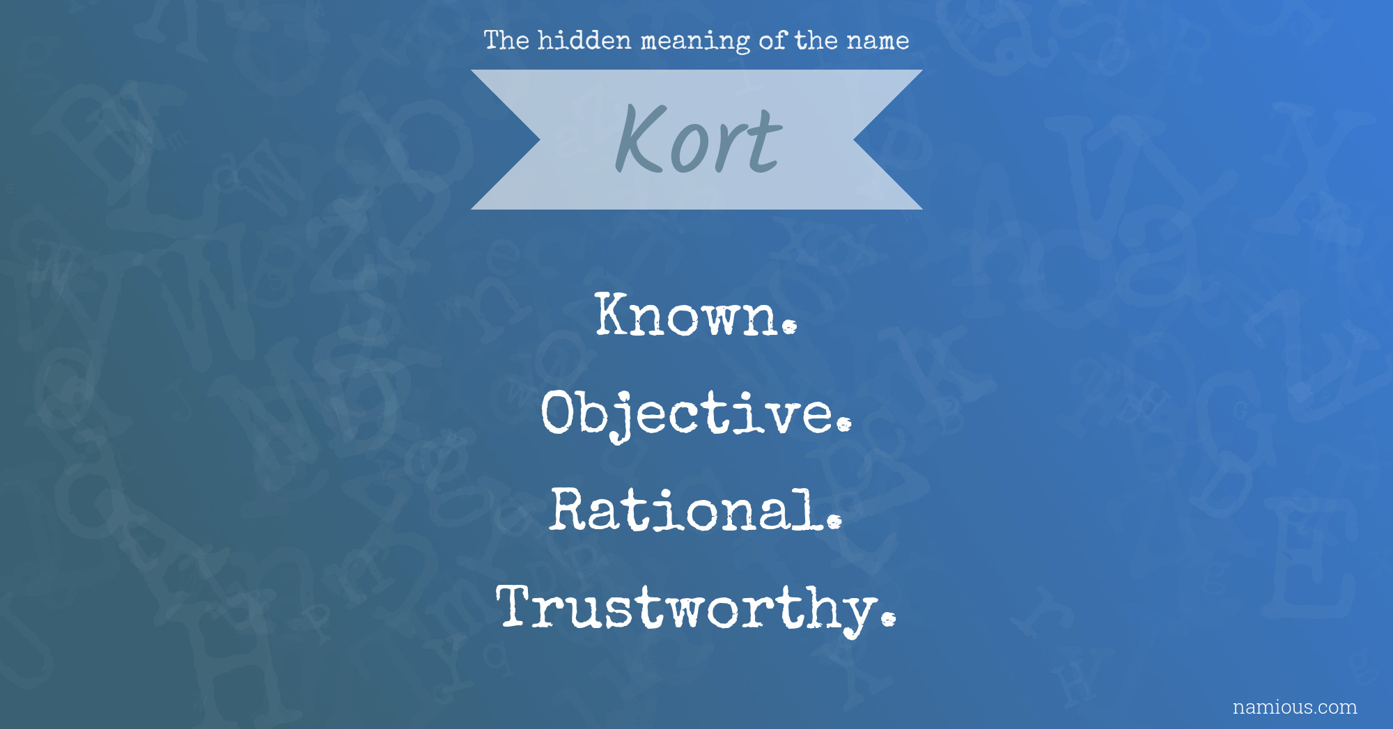 The hidden meaning of the name Kort