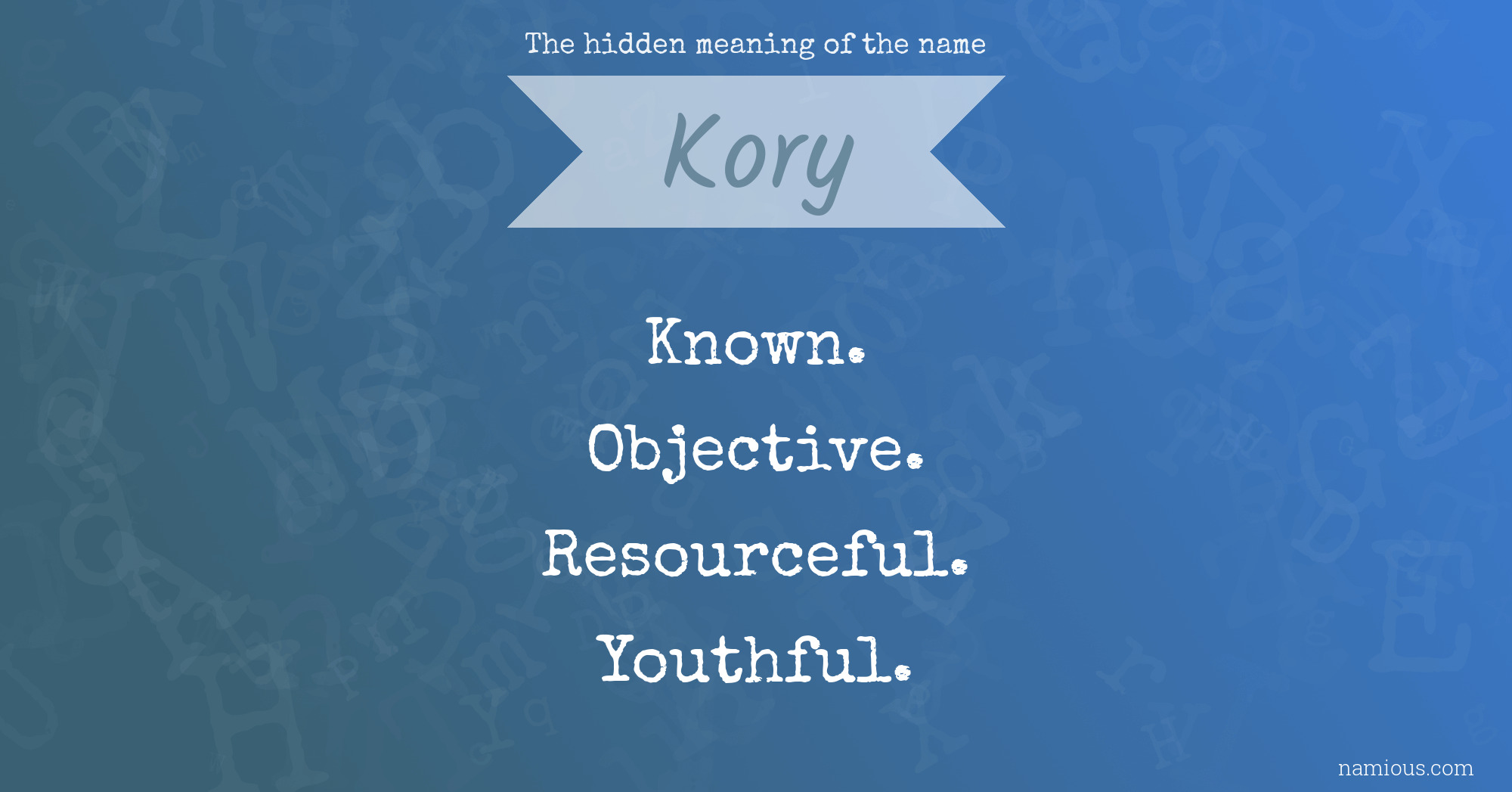 The hidden meaning of the name Kory