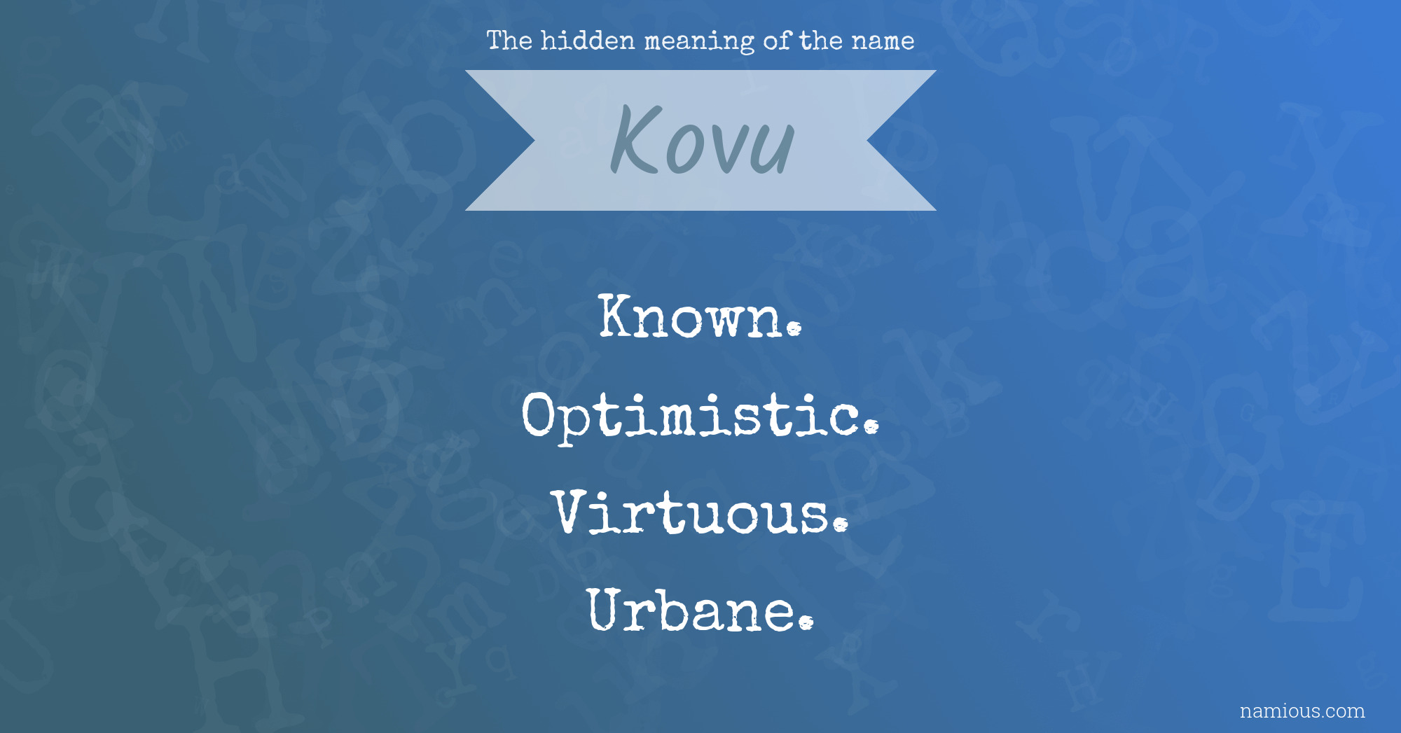 The hidden meaning of the name Kovu