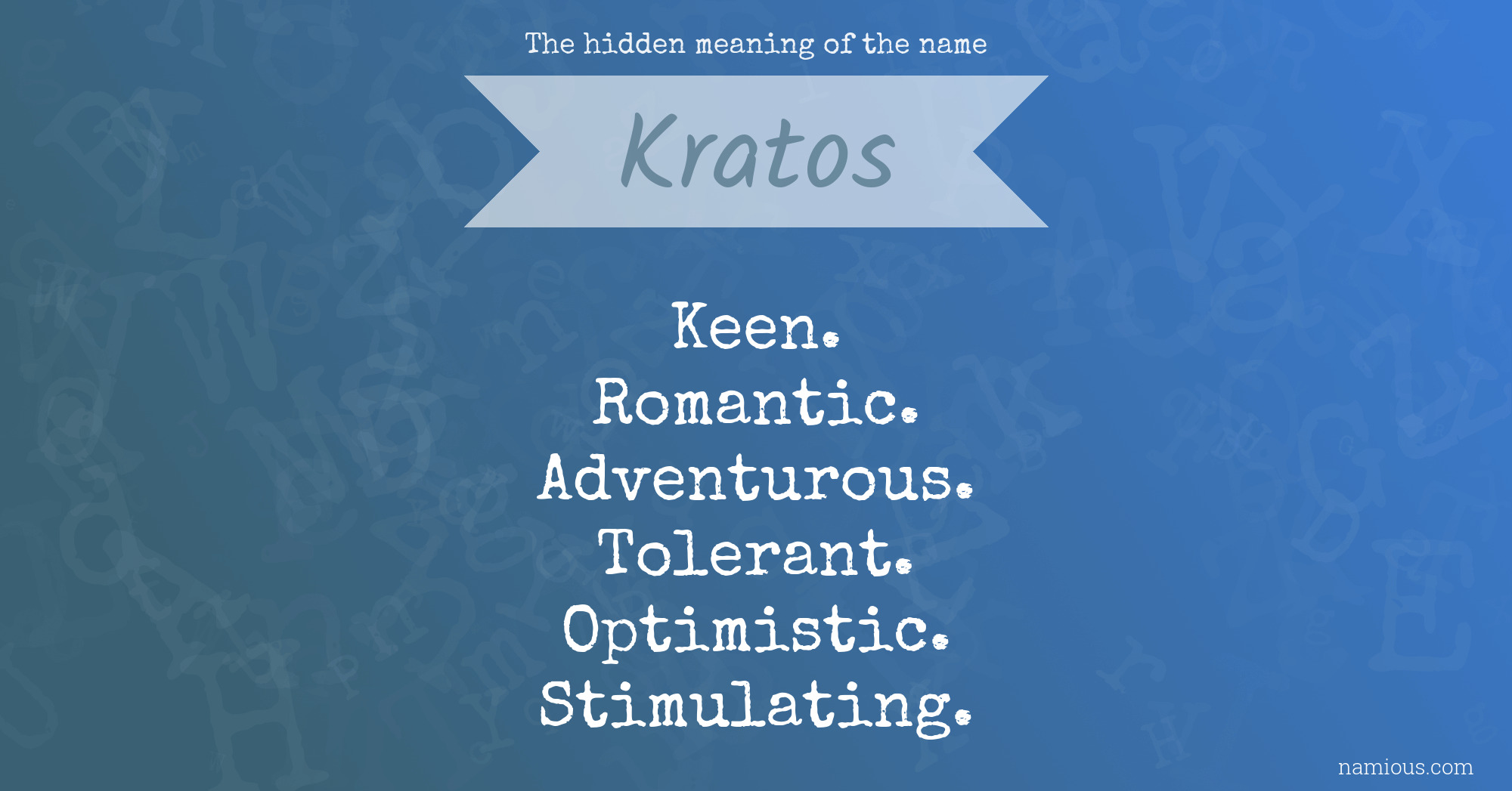 The hidden meaning of the name Kratos