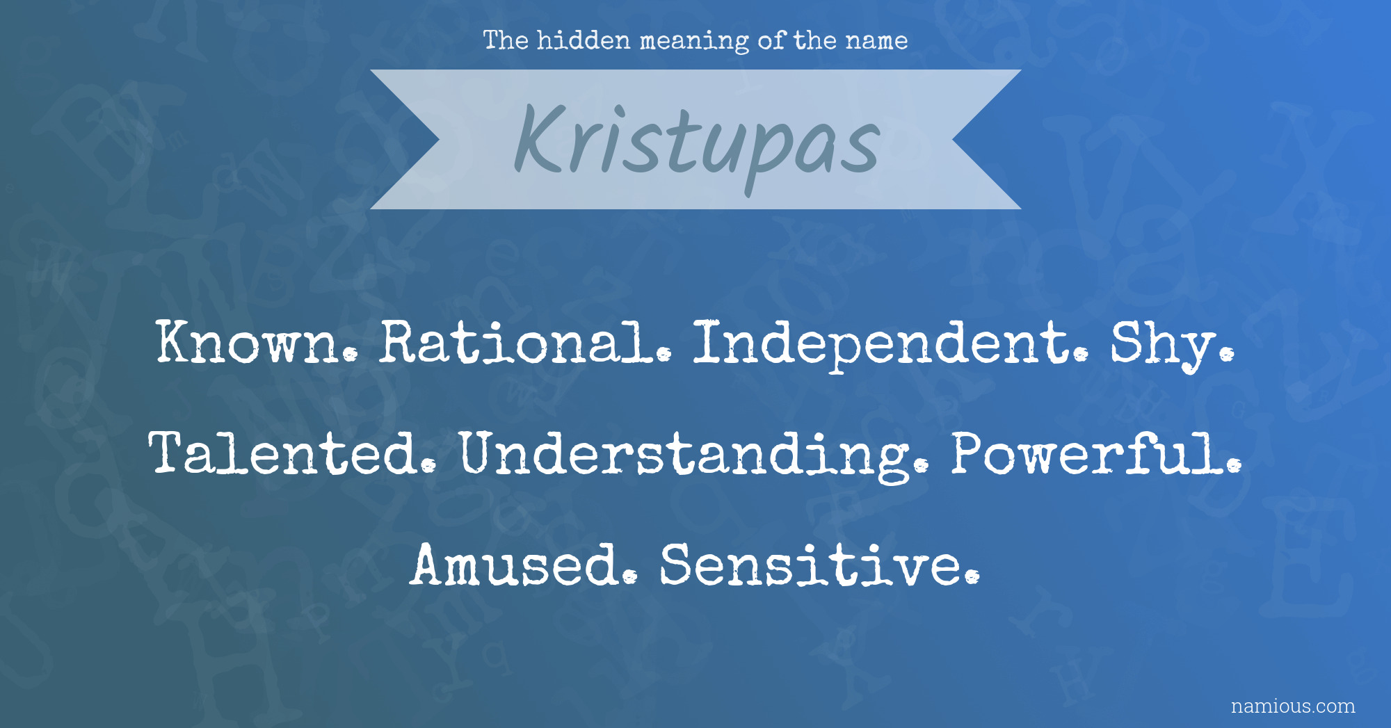 The hidden meaning of the name Kristupas