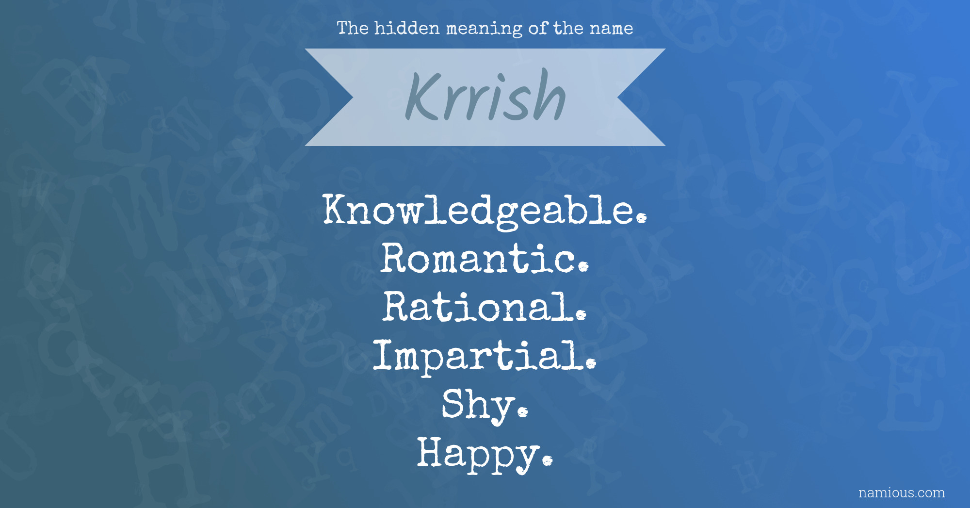 The hidden meaning of the name Krrish