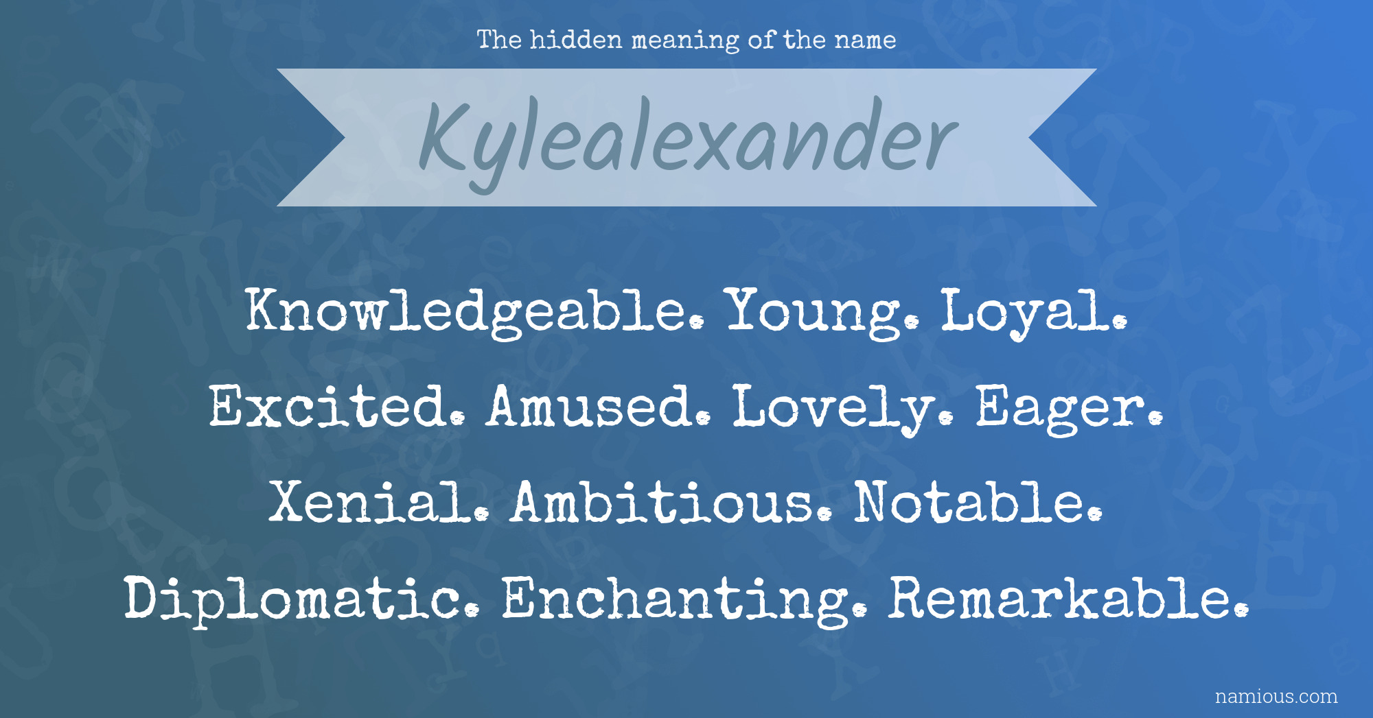 The hidden meaning of the name Kylealexander