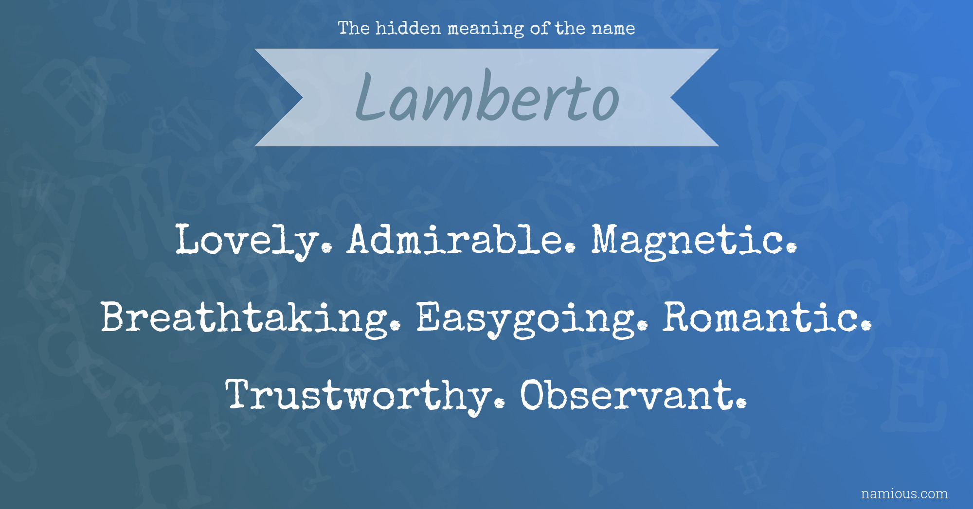 The hidden meaning of the name Lamberto