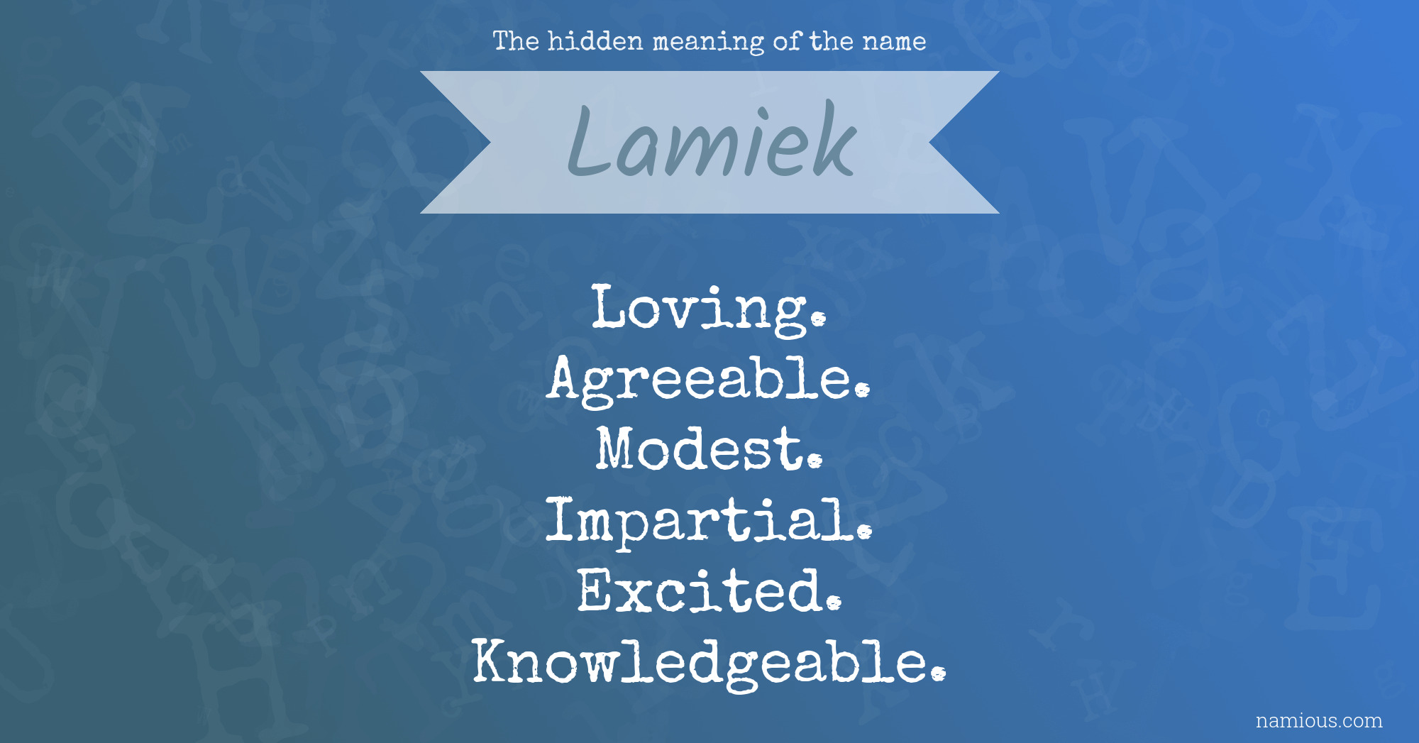 The hidden meaning of the name Lamiek