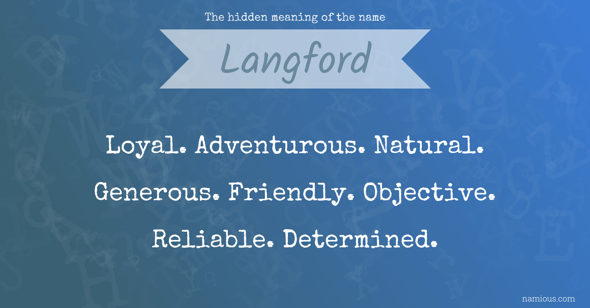 The hidden meaning of the name Langford