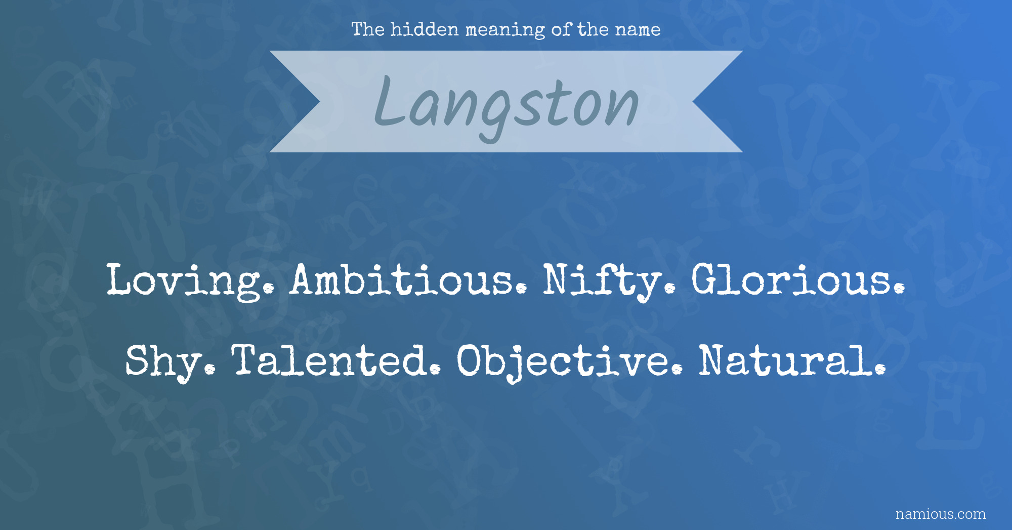 The hidden meaning of the name Langston