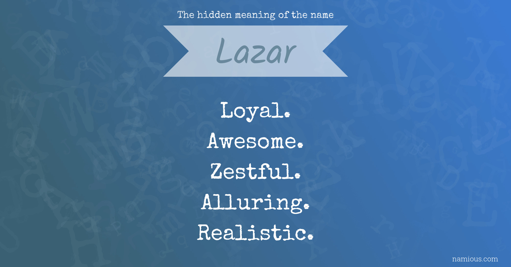 The hidden meaning of the name Lazar