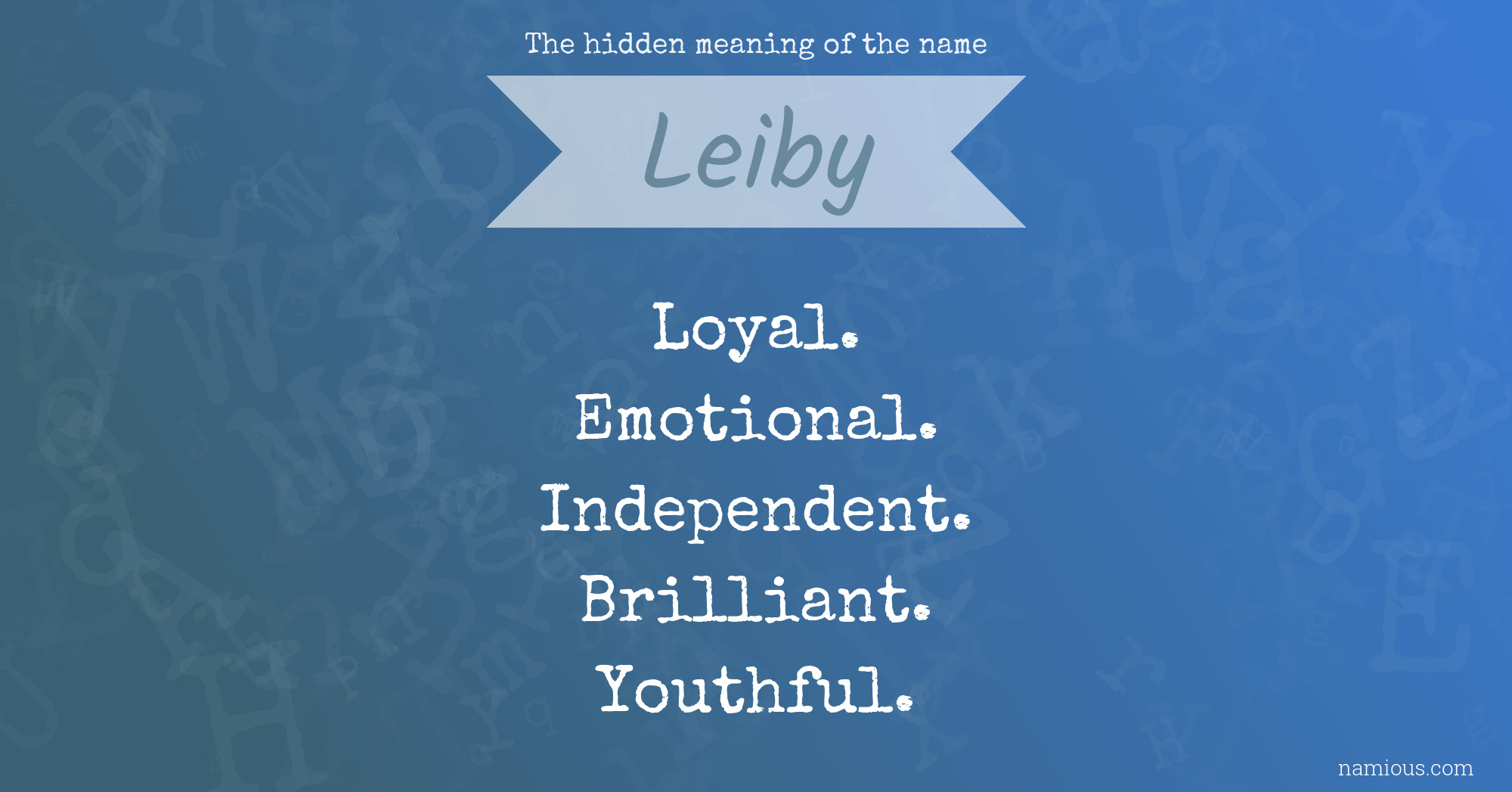 The hidden meaning of the name Leiby