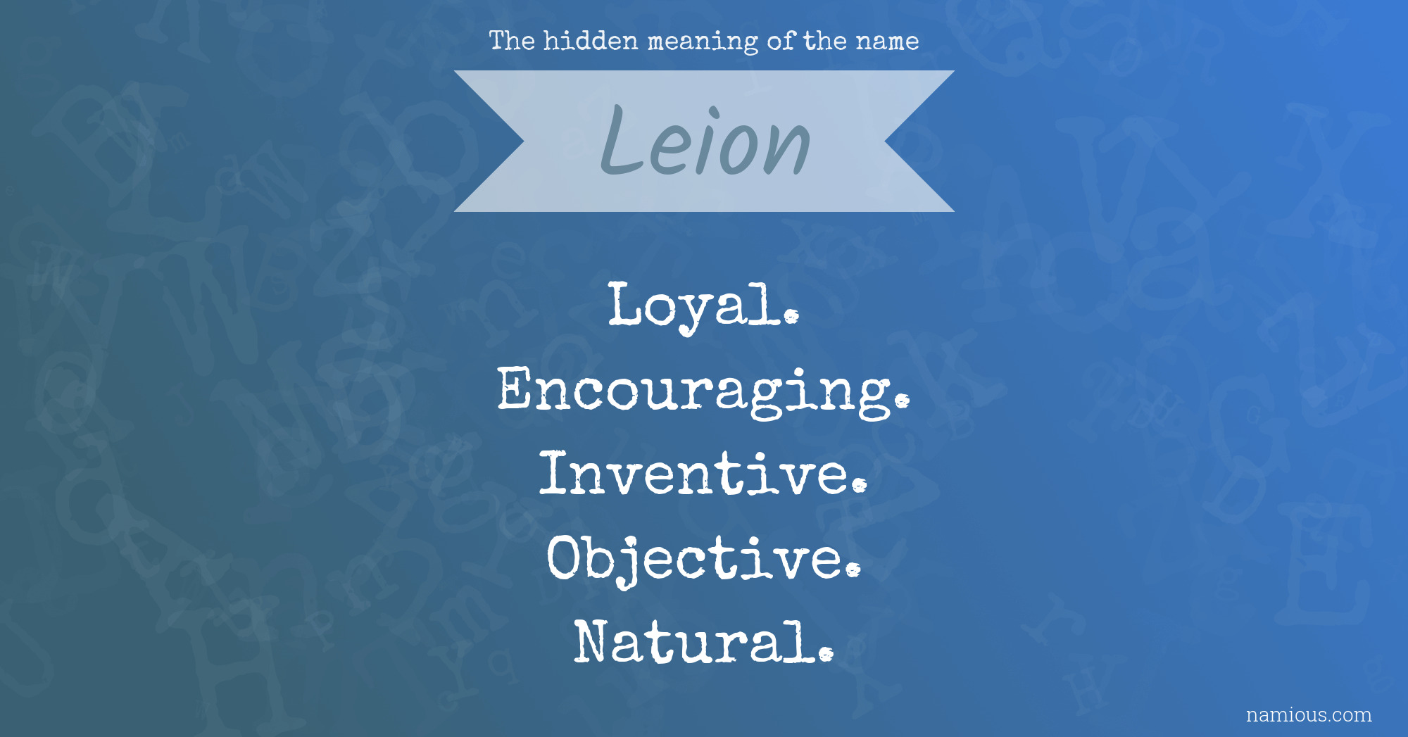 The hidden meaning of the name Leion