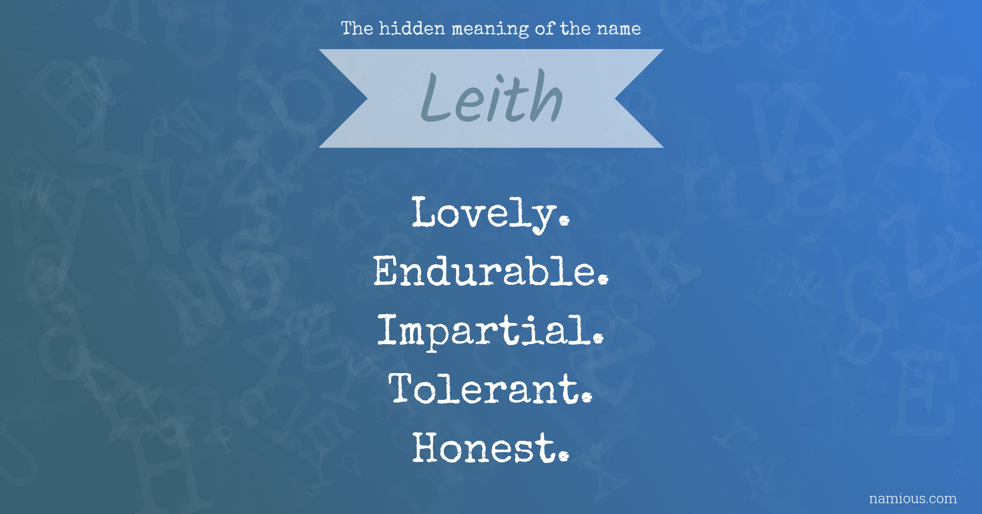 The hidden meaning of the name Leith