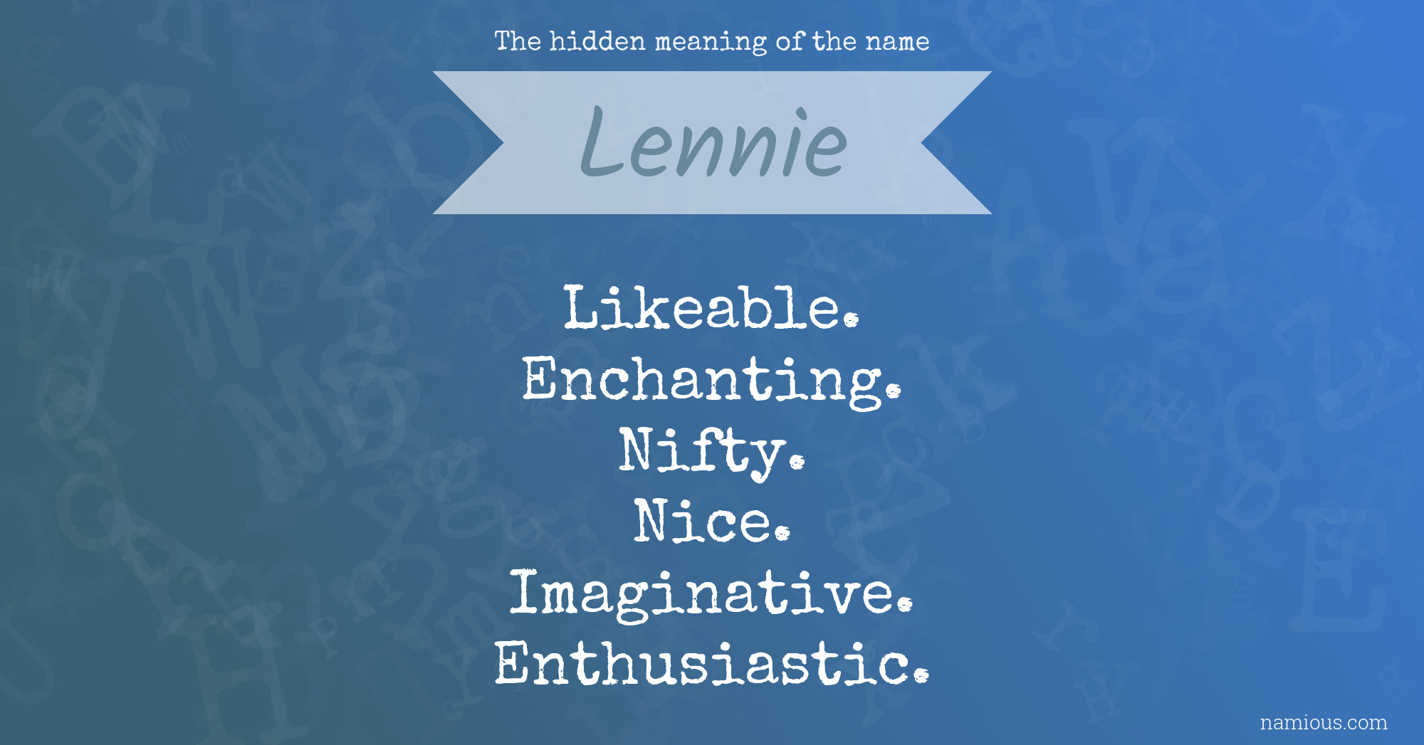 The hidden meaning of the name Lennie