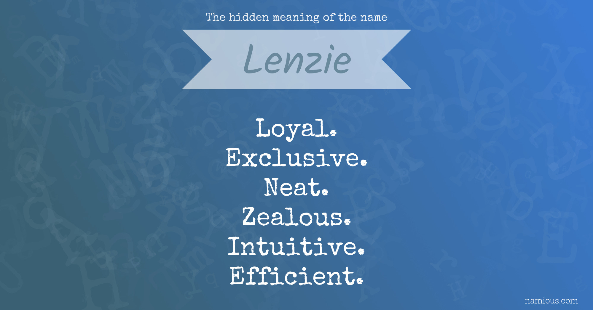 The hidden meaning of the name Lenzie