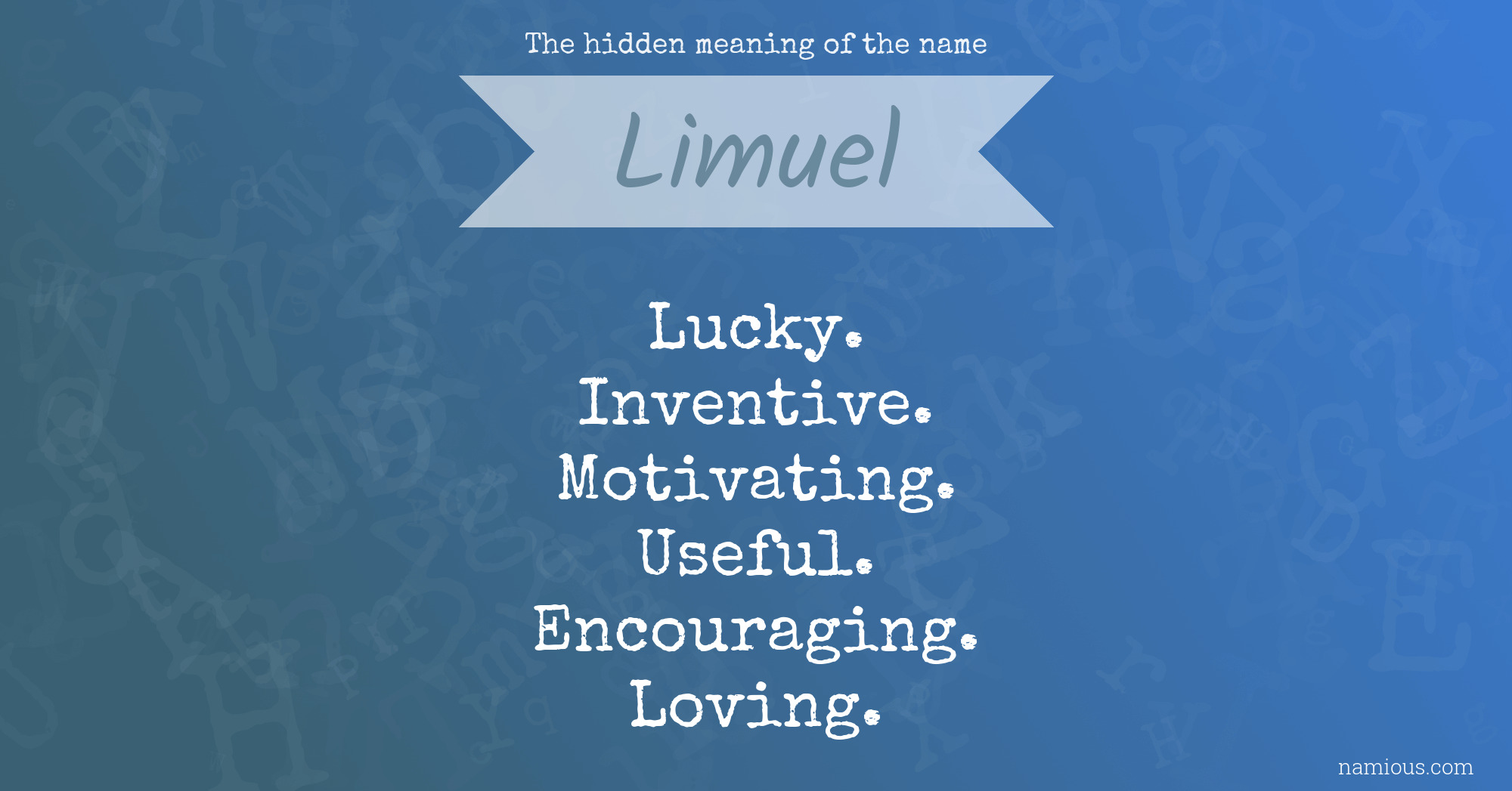 The hidden meaning of the name Limuel