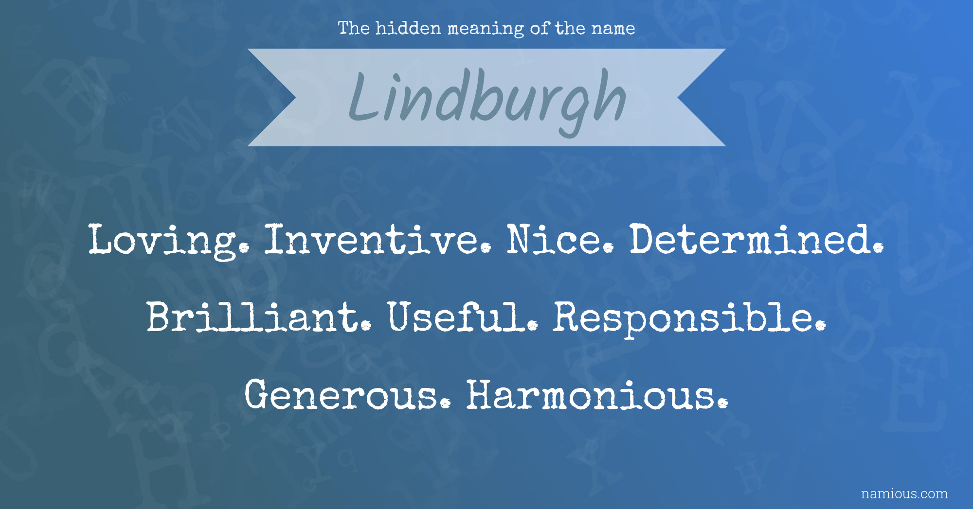 The hidden meaning of the name Lindburgh