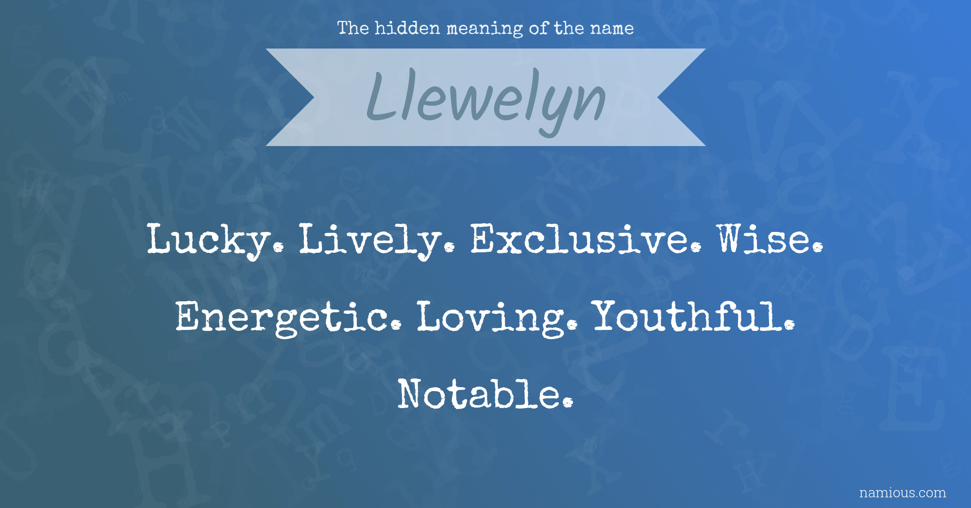 The hidden meaning of the name Llewelyn