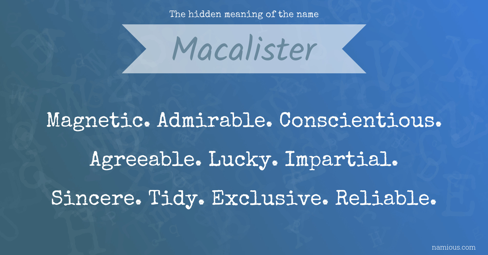 The hidden meaning of the name Macalister