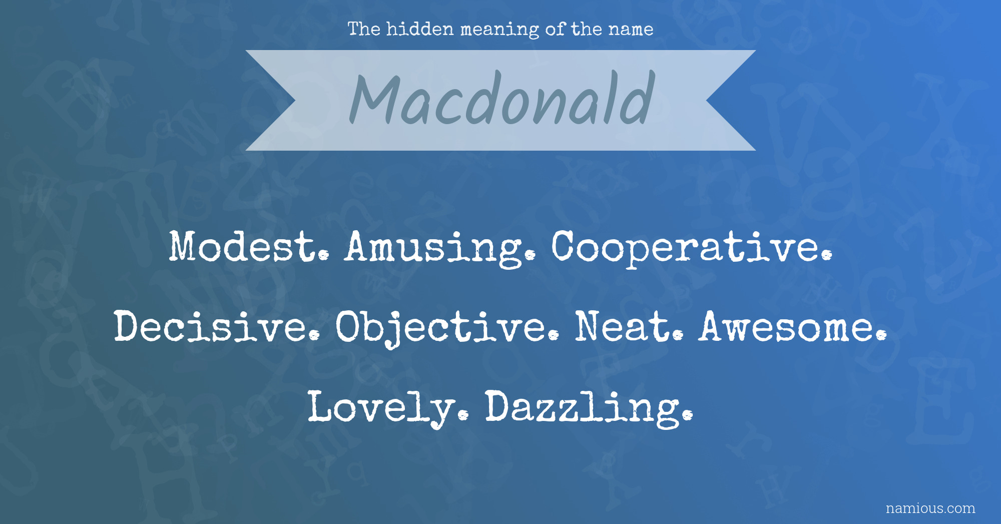 The hidden meaning of the name Macdonald