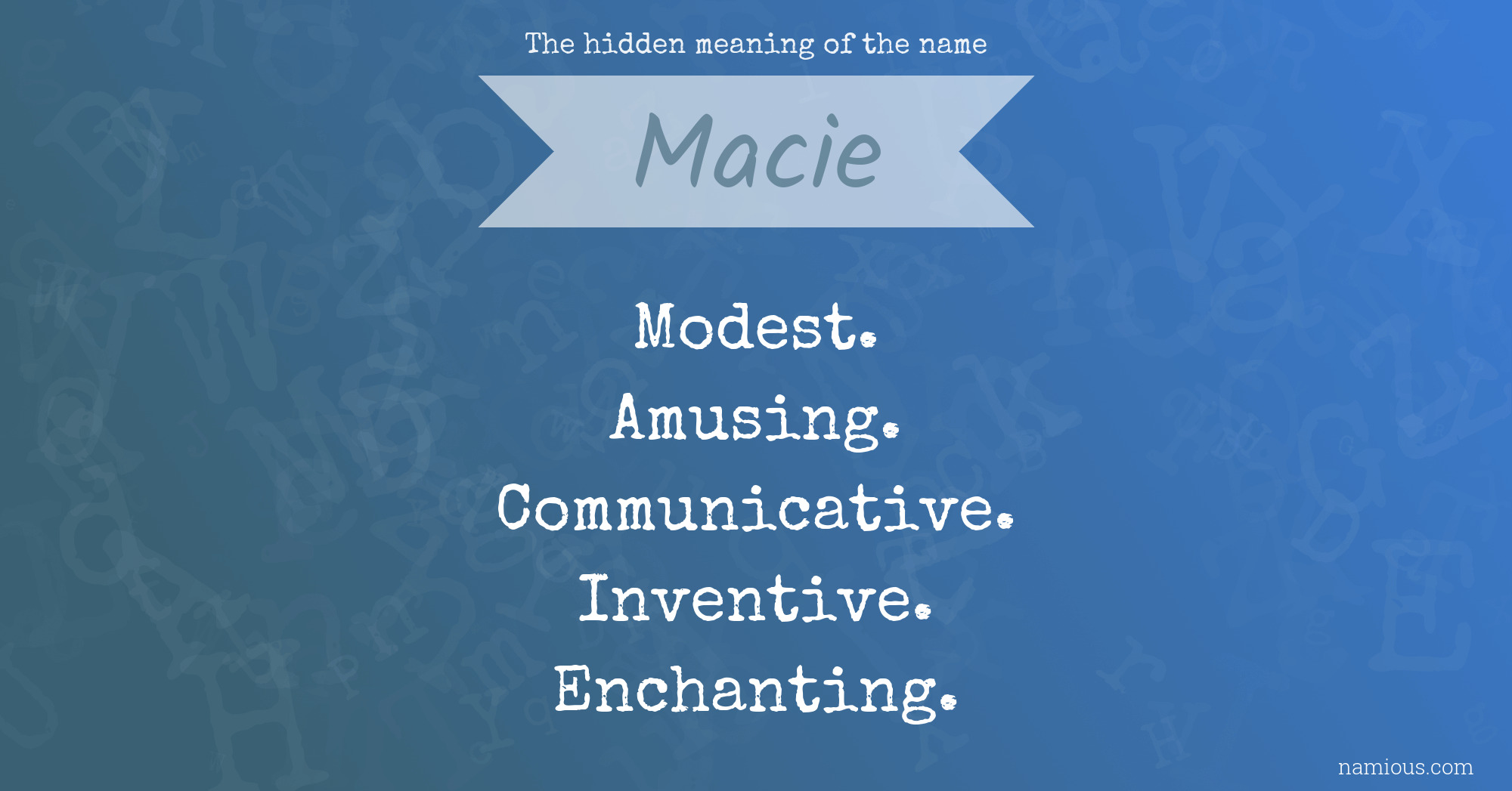 The hidden meaning of the name Macie