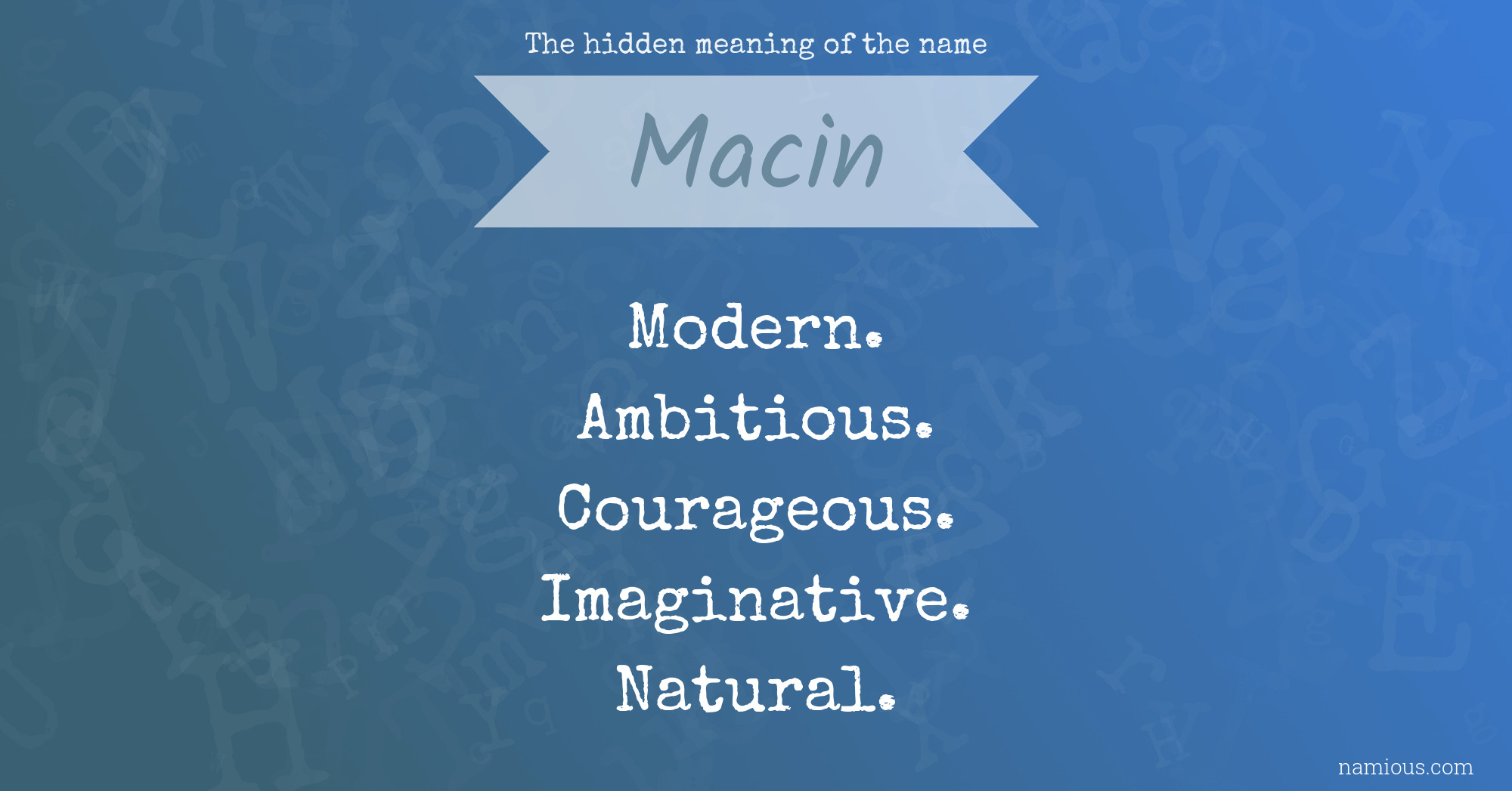 The hidden meaning of the name Macin