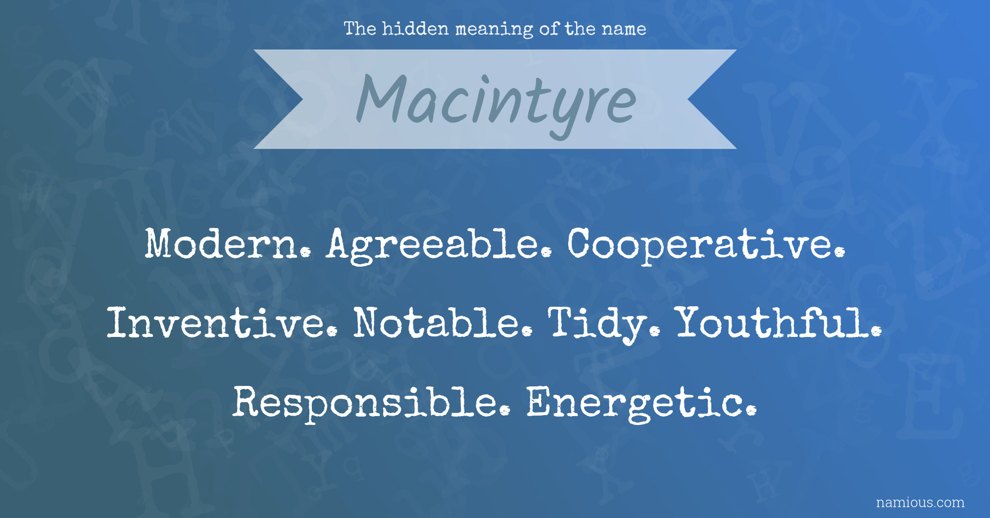 The hidden meaning of the name Macintyre