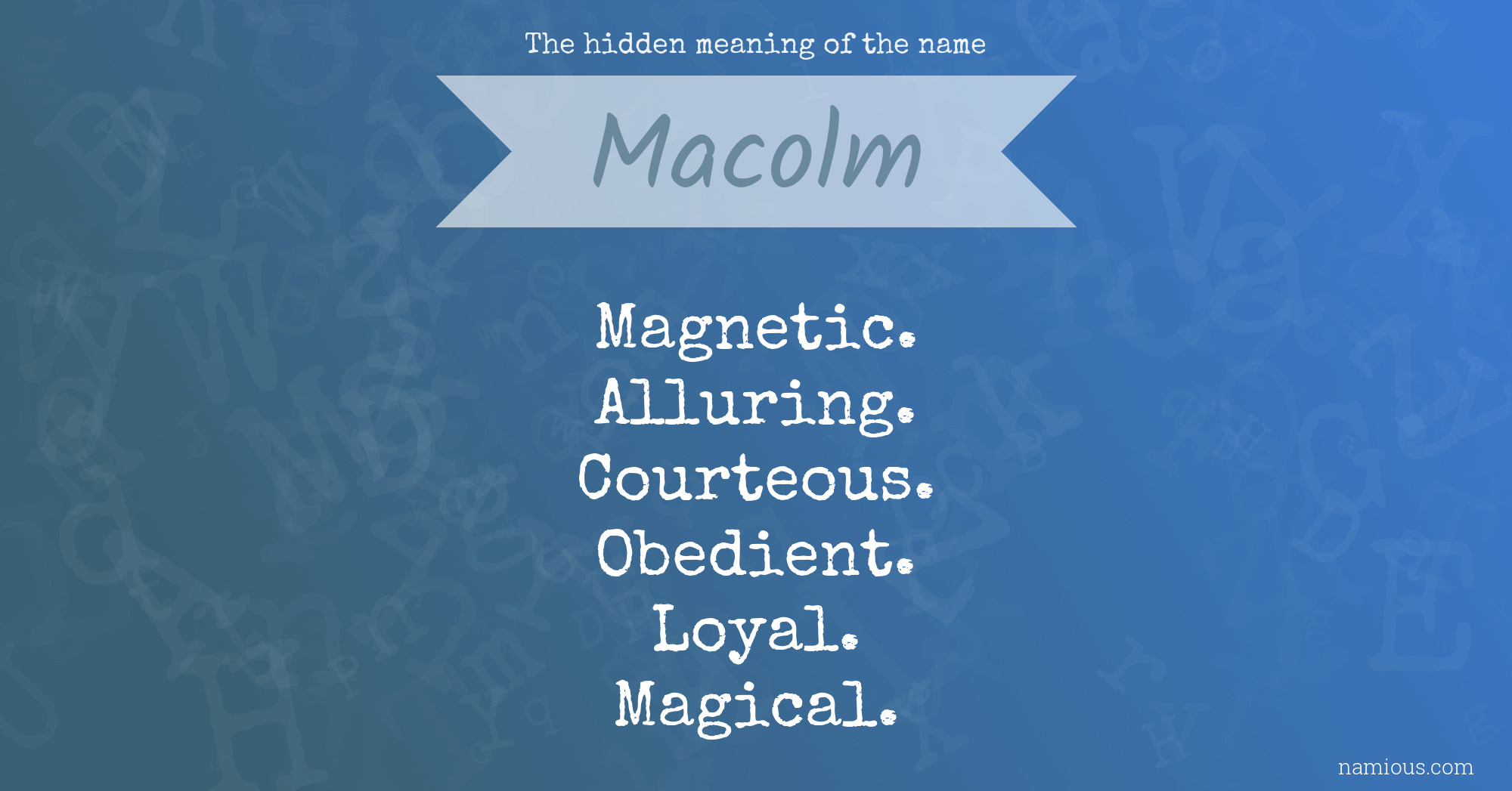 The hidden meaning of the name Macolm