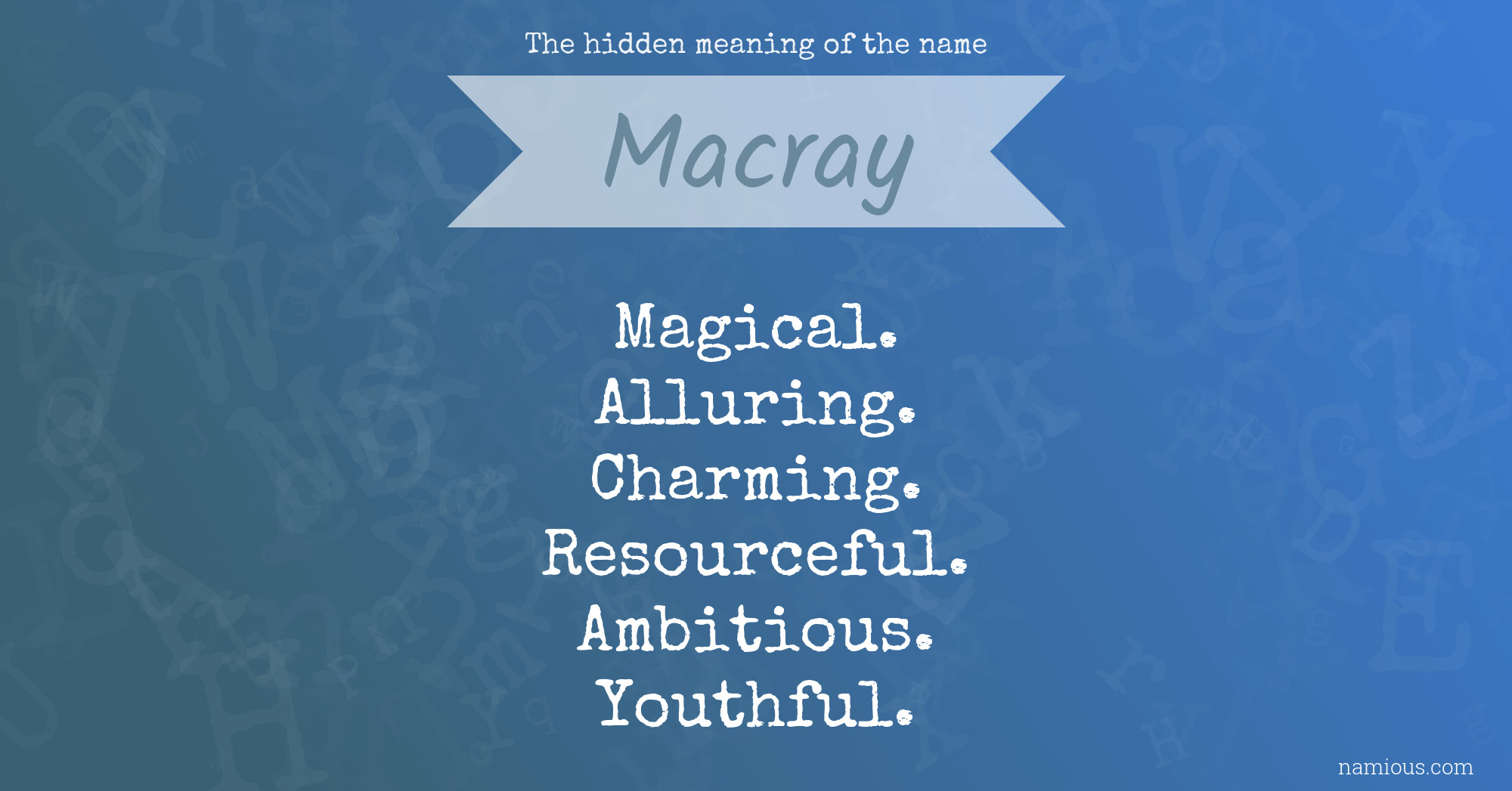 The hidden meaning of the name Macray