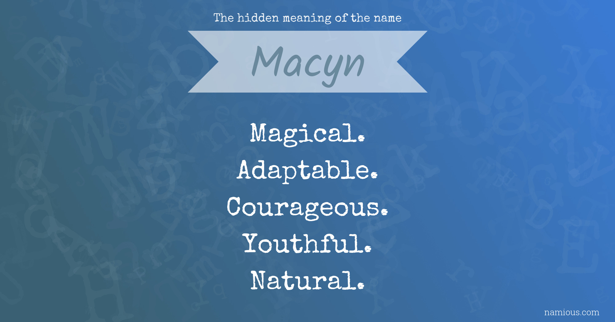 The hidden meaning of the name Macyn