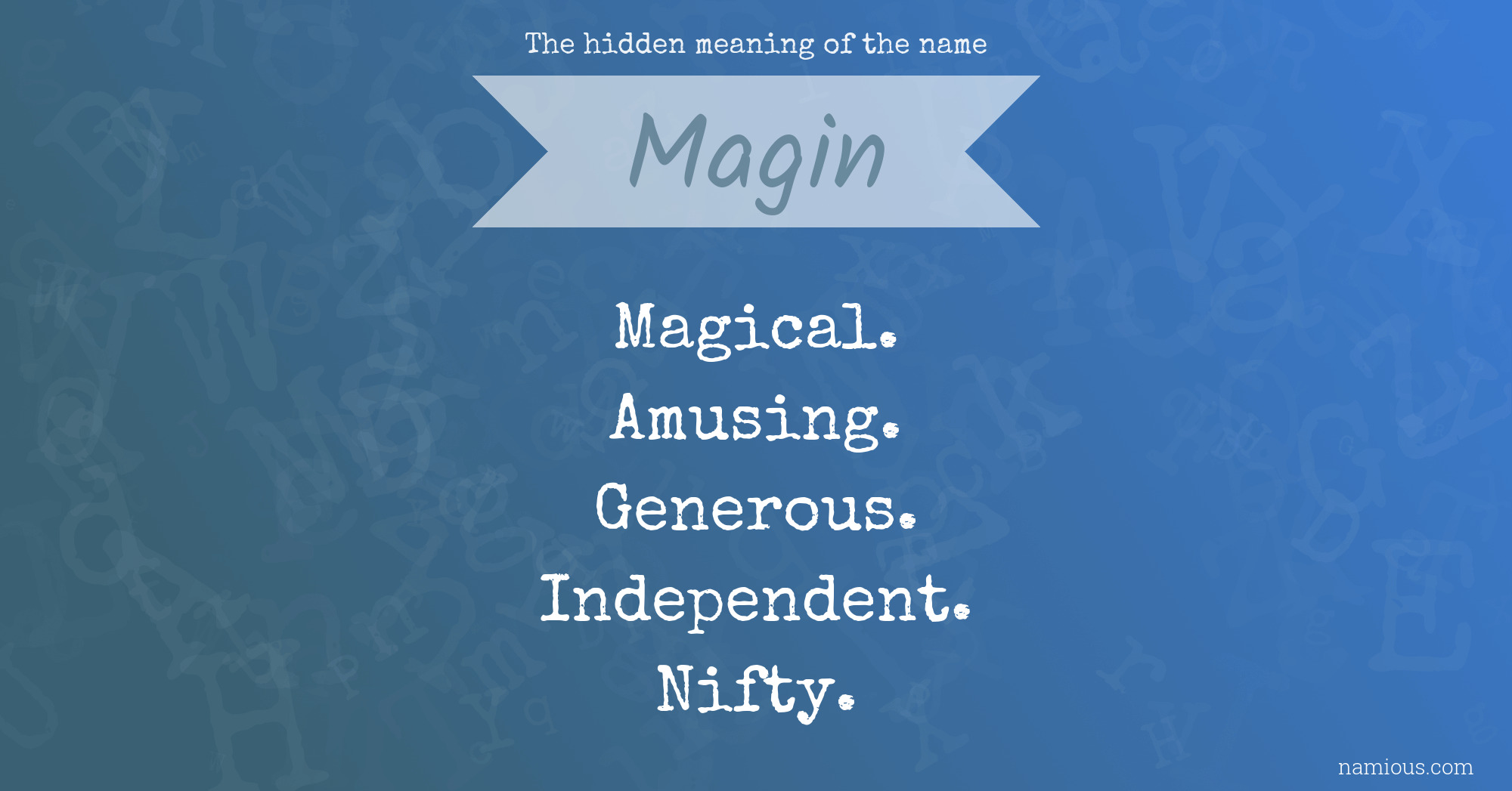 The hidden meaning of the name Magin