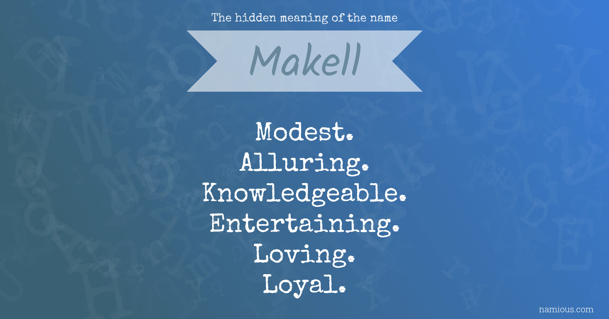 The hidden meaning of the name Makell