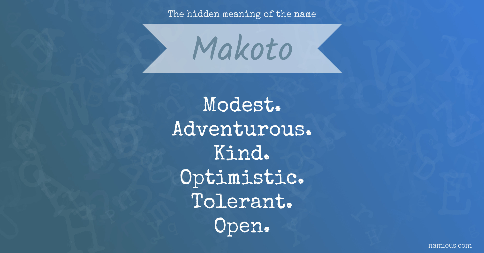 The hidden meaning of the name Makoto