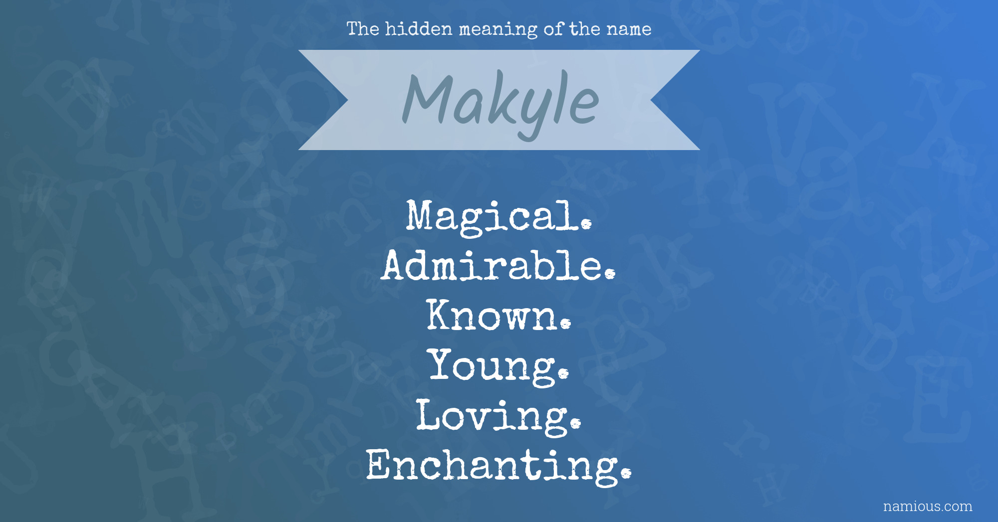 The hidden meaning of the name Makyle