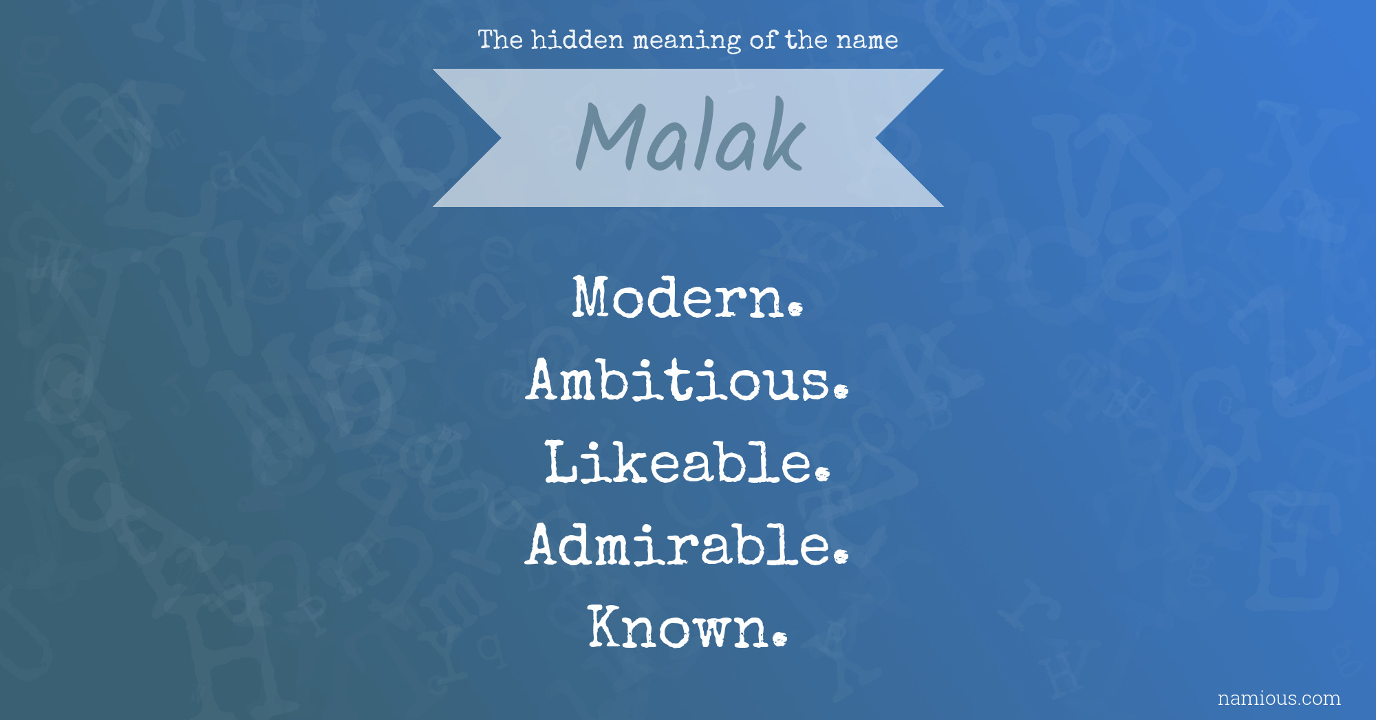 The hidden meaning of the name Malak