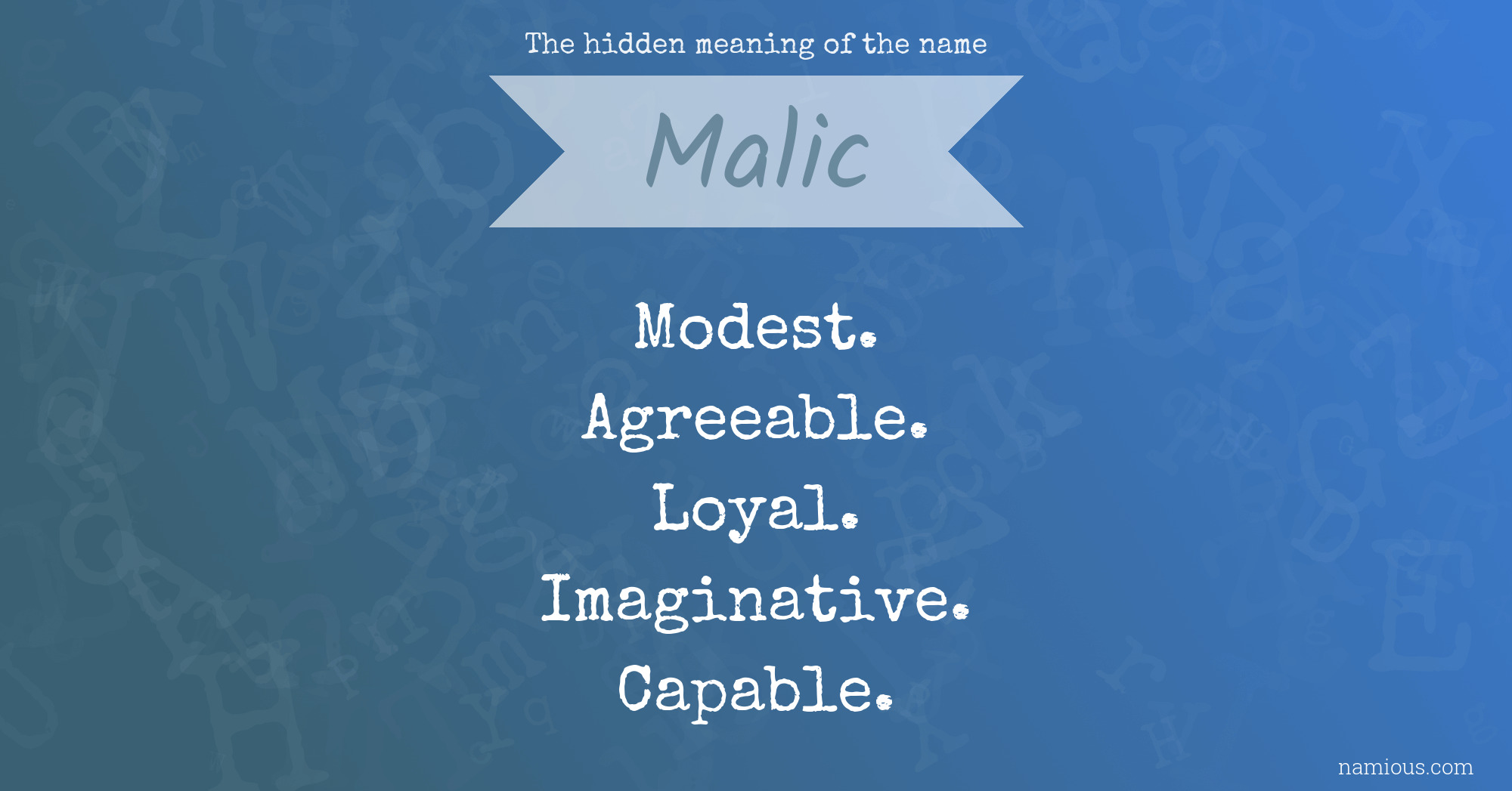 The hidden meaning of the name Malic