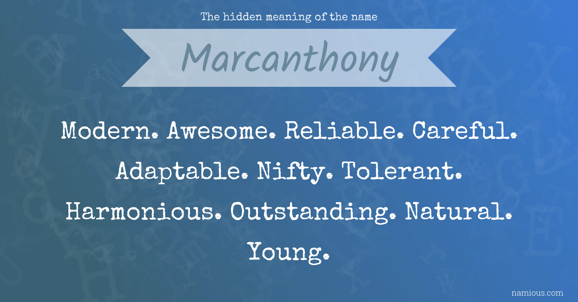 The hidden meaning of the name Marcanthony