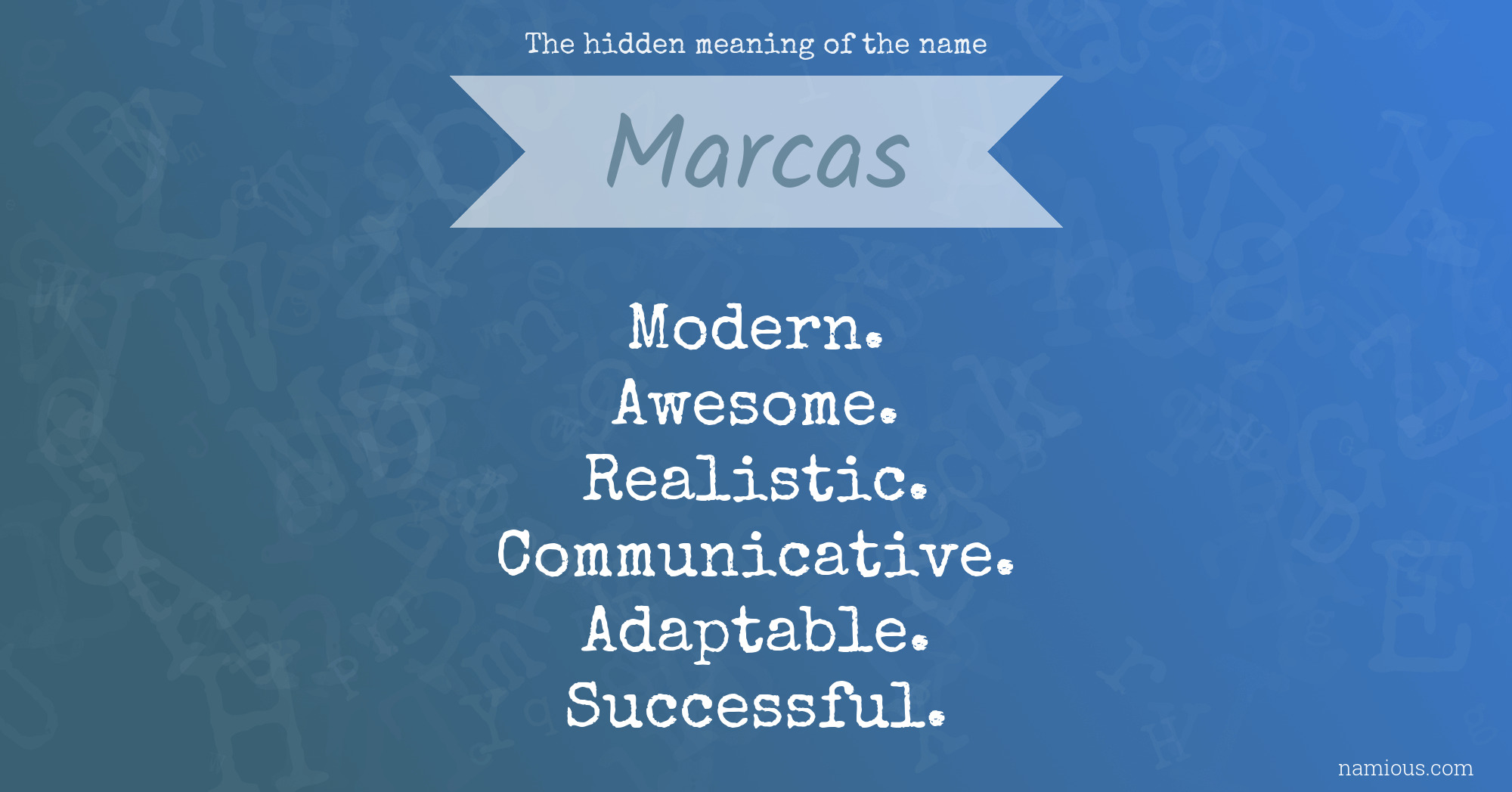 The hidden meaning of the name Marcas