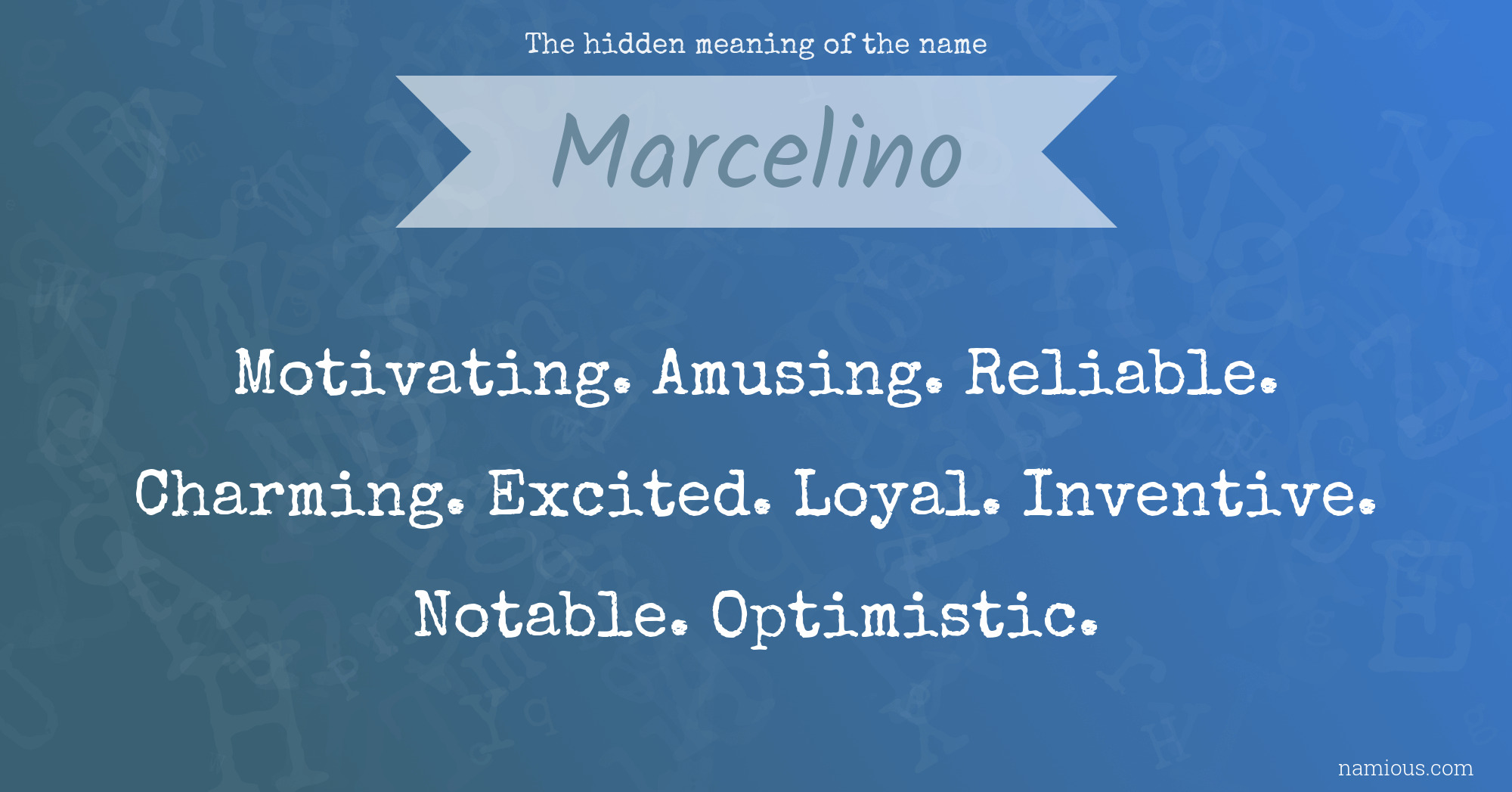 The hidden meaning of the name Marcelino