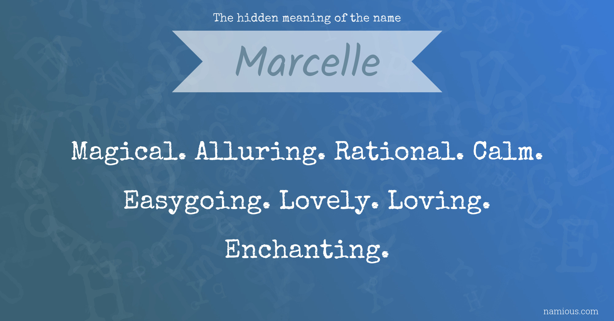 The hidden meaning of the name Marcelle