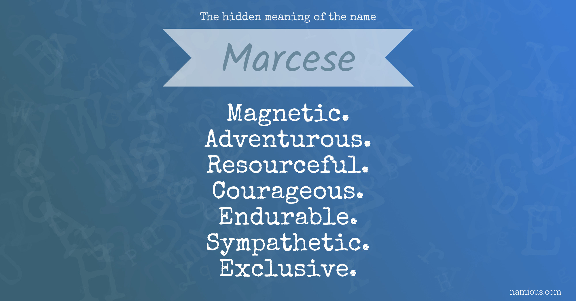 The hidden meaning of the name Marcese