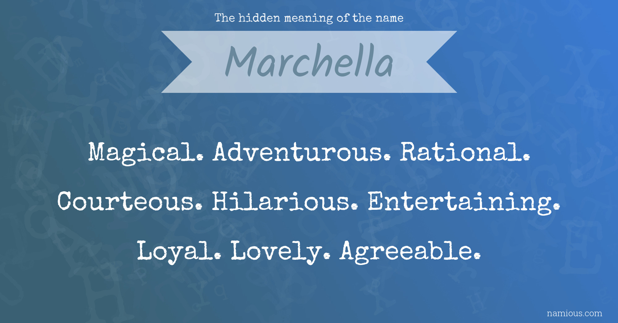 The hidden meaning of the name Marchella