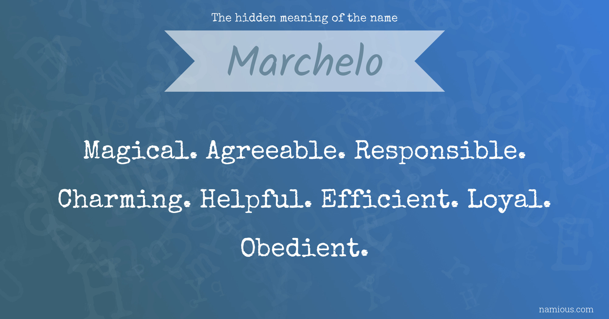 The hidden meaning of the name Marchelo