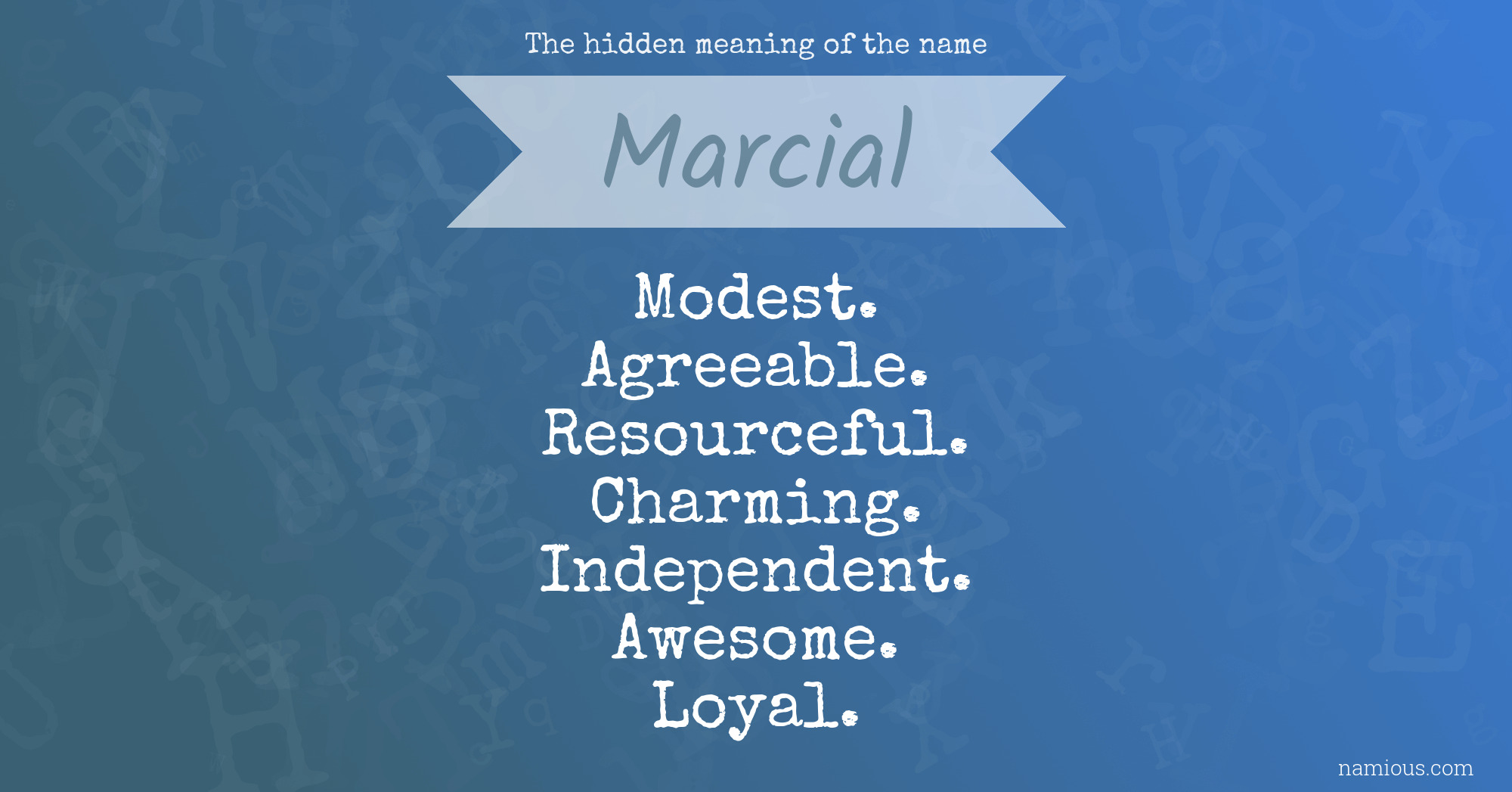 The hidden meaning of the name Marcial