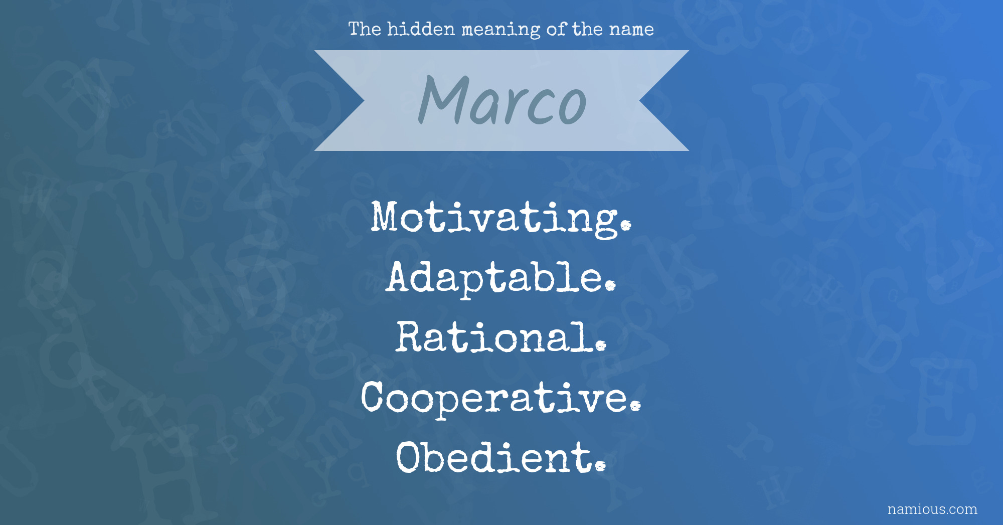 The hidden meaning of the name Marco