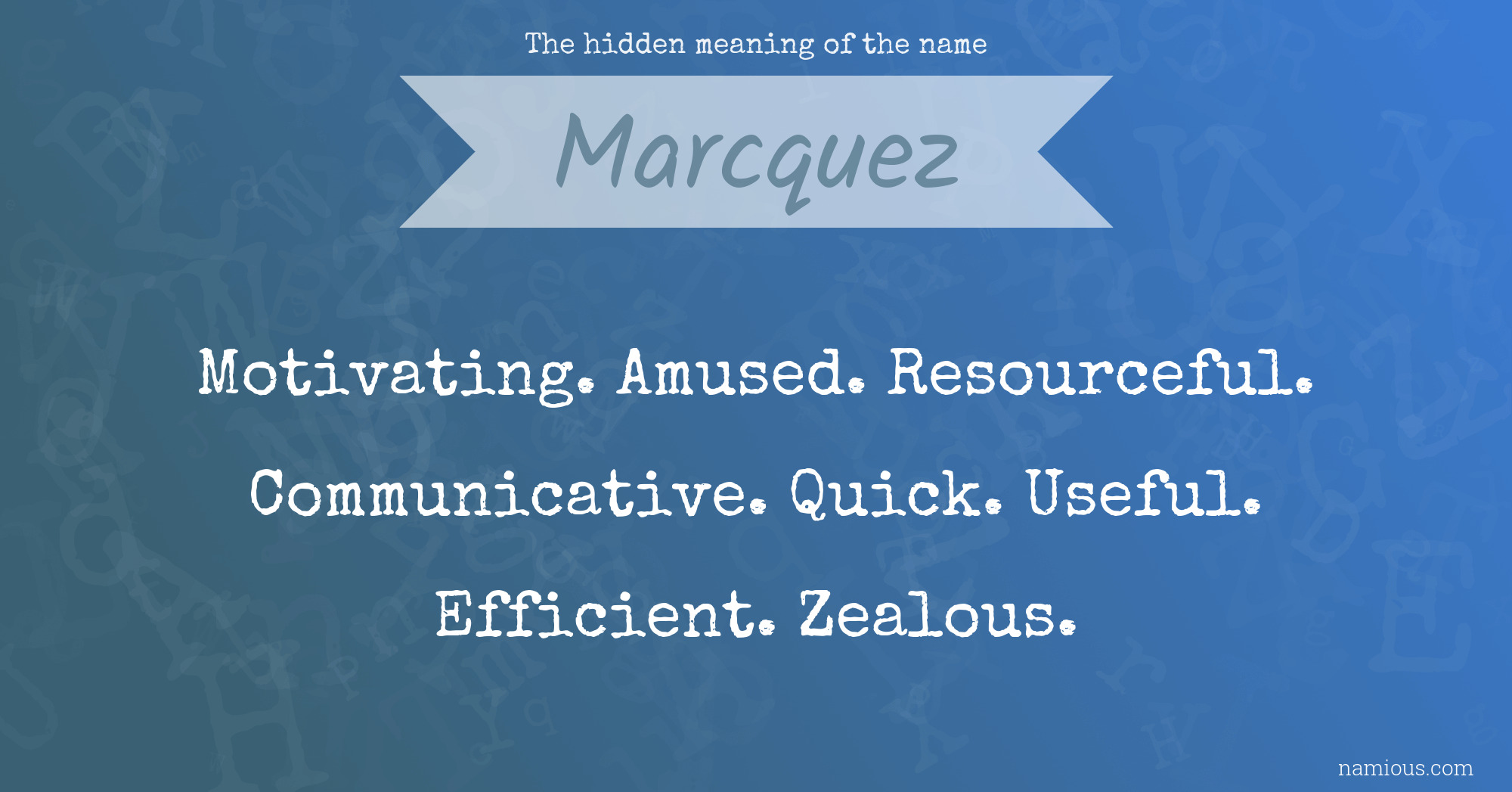 The hidden meaning of the name Marcquez