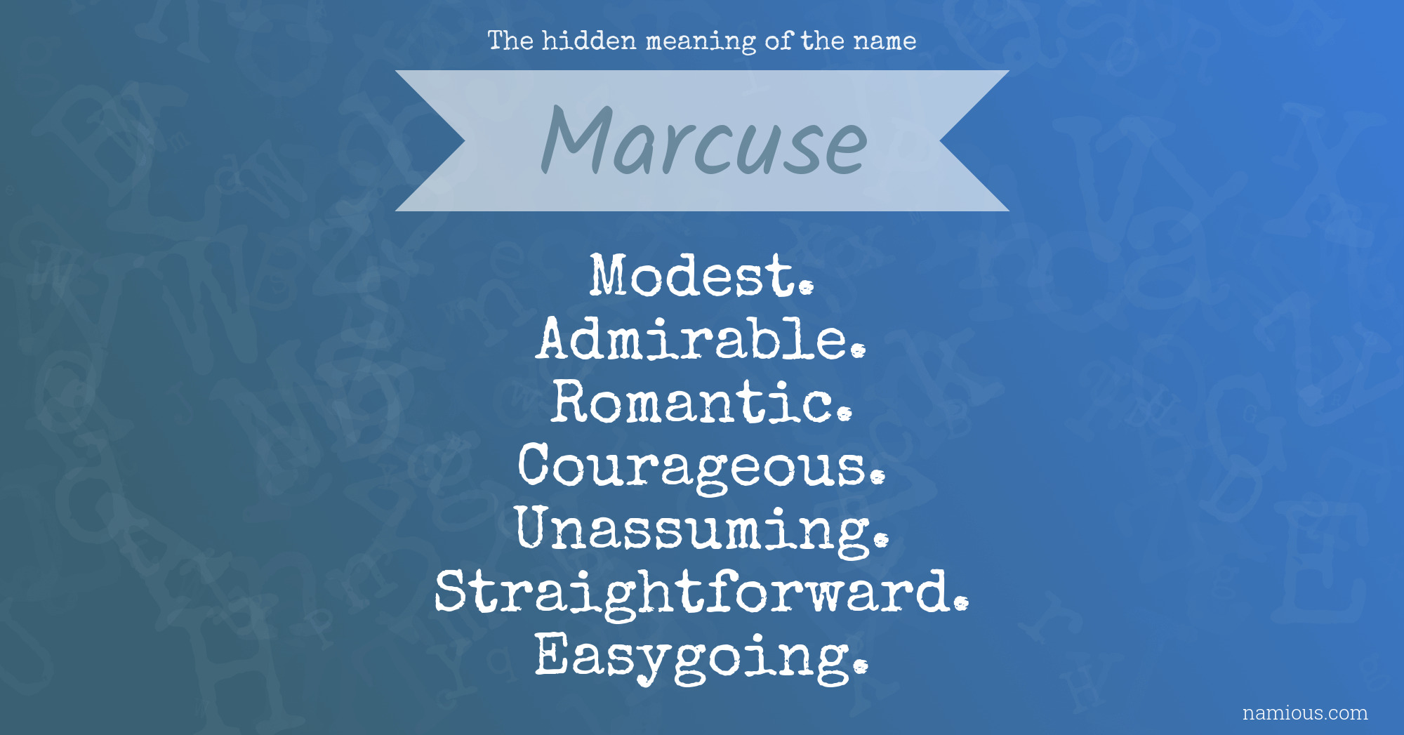 The hidden meaning of the name Marcuse