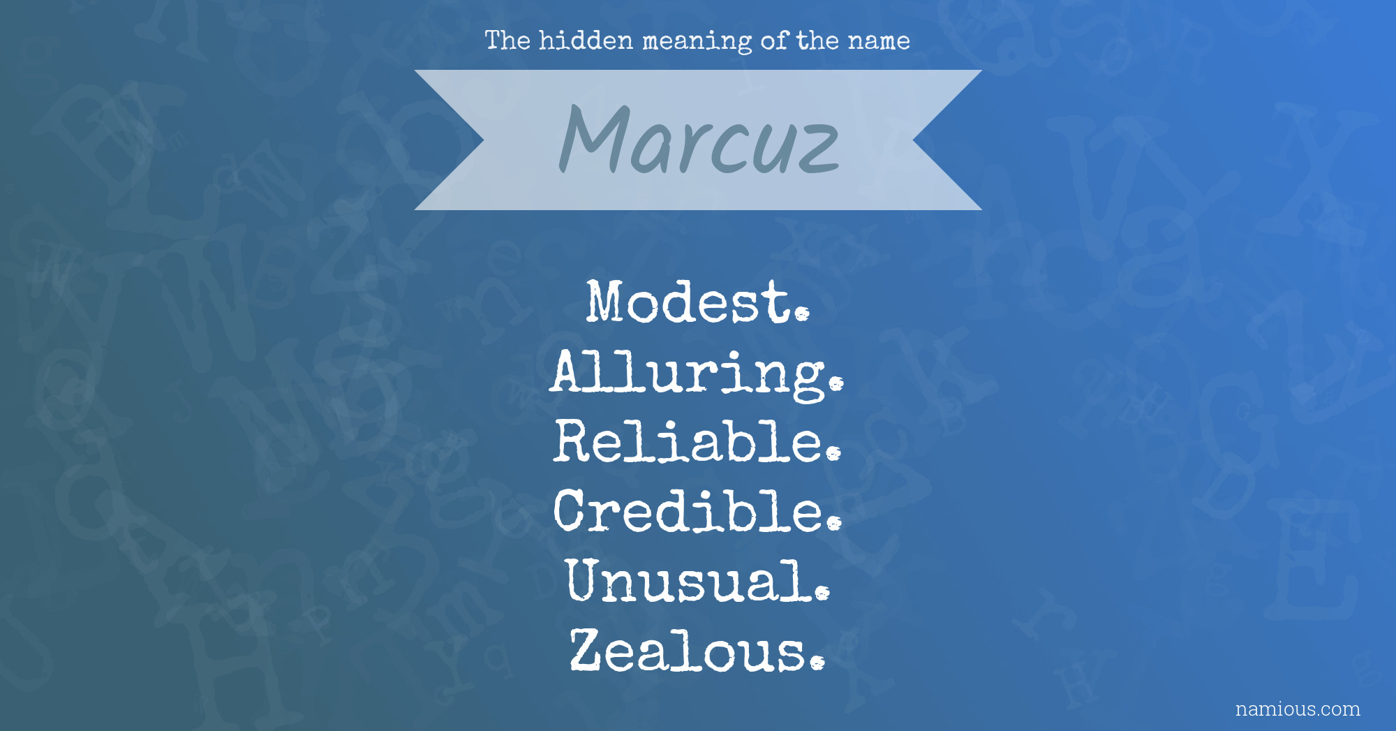 The hidden meaning of the name Marcuz