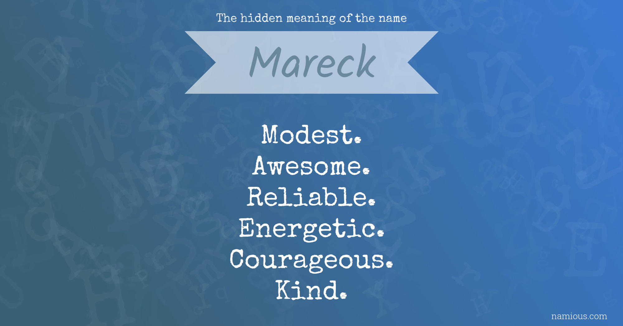 The hidden meaning of the name Mareck